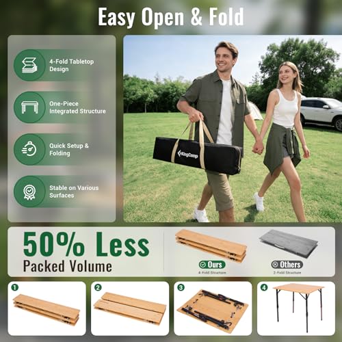 kingcamp-bamaura-8060-bamboo-folding-table-31x24-inches-adjustable-height-eco-fr image 2
