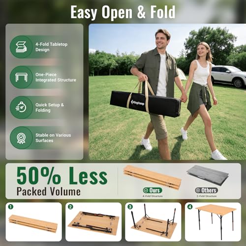 kingcamp-bamaura-10065-bamboo-folding-table-40x26-eco-friendly-adjustable-height image 2