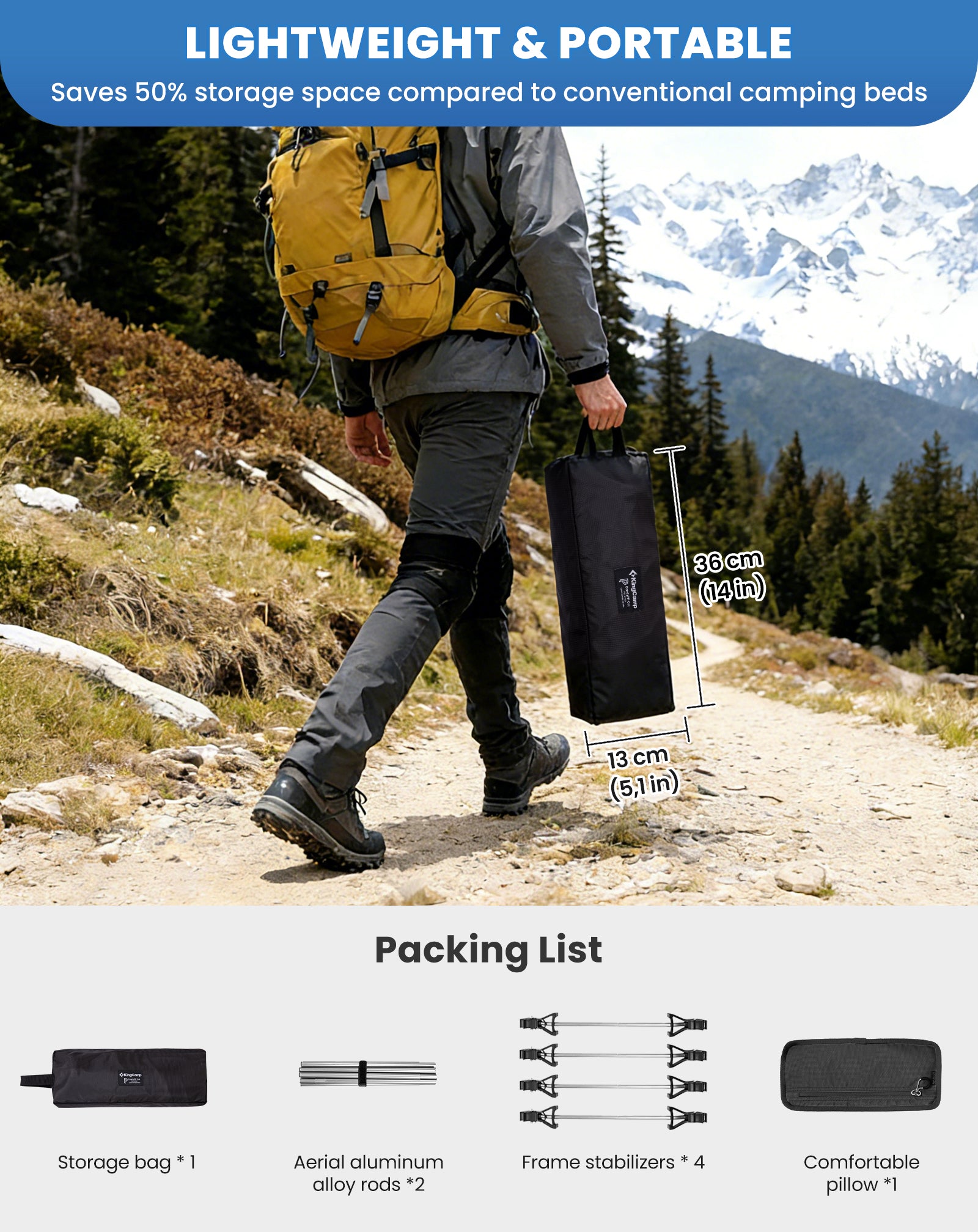 kingcamp-aerlite-p20-ultralight-camping-cot-compact-durable-and-easy-to-carry image 6