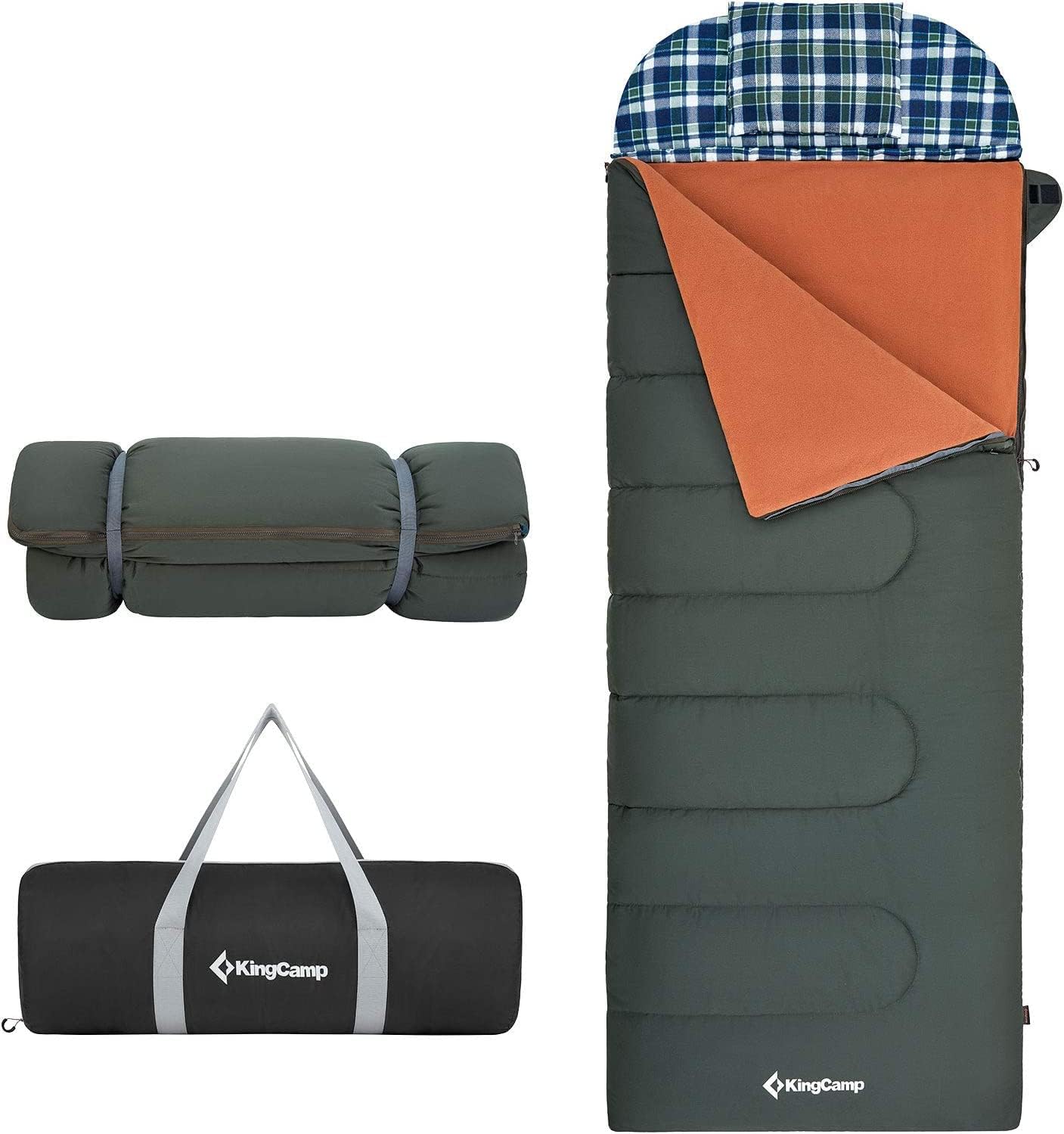 kingcamp-3-season-3-in-1-envelope-hooded-sleeping-bag-with-removable-flannel-lin image 1