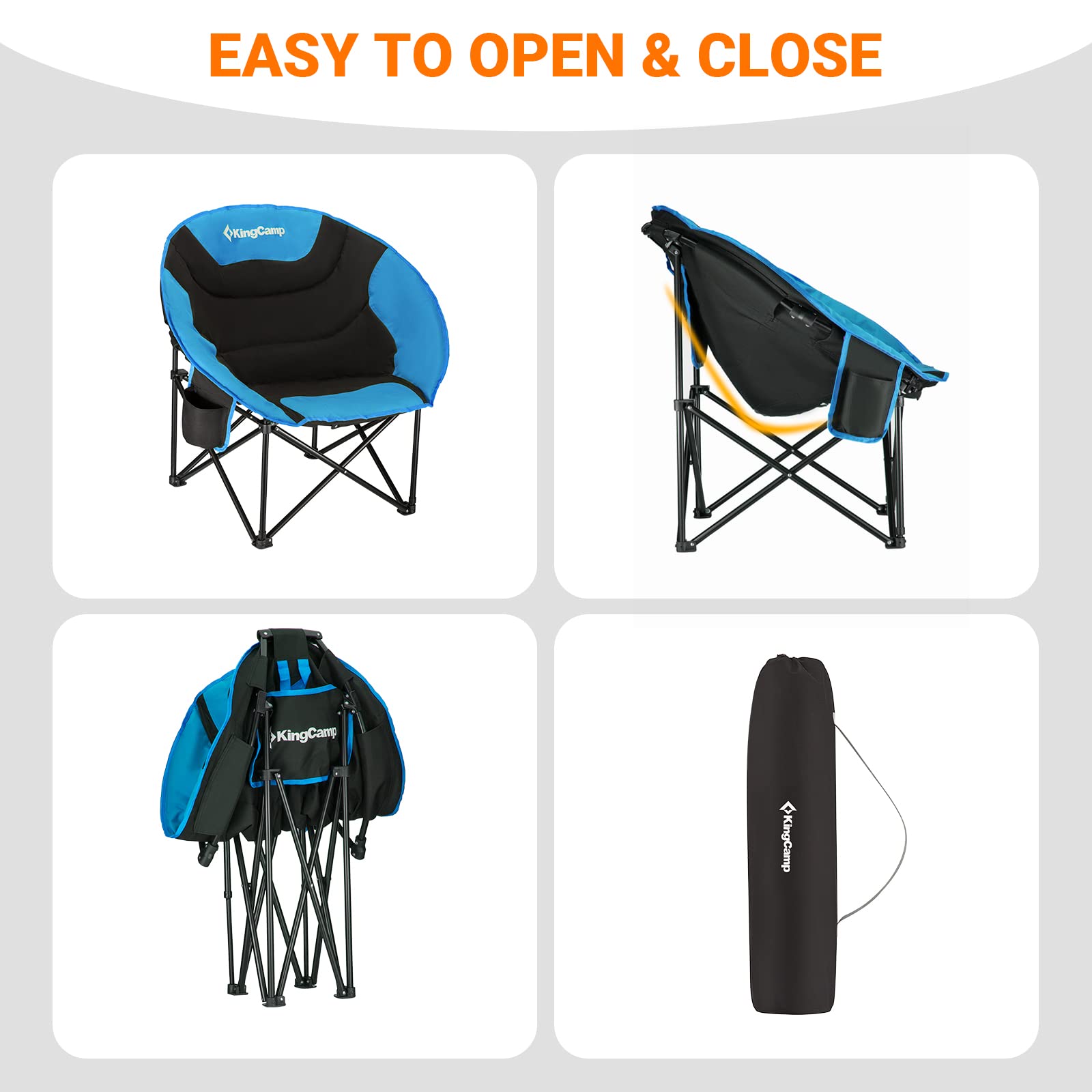 kingcamp-moon-camping-chair-oversized-padded-round-saucer-chair-with-cup-holder image 3