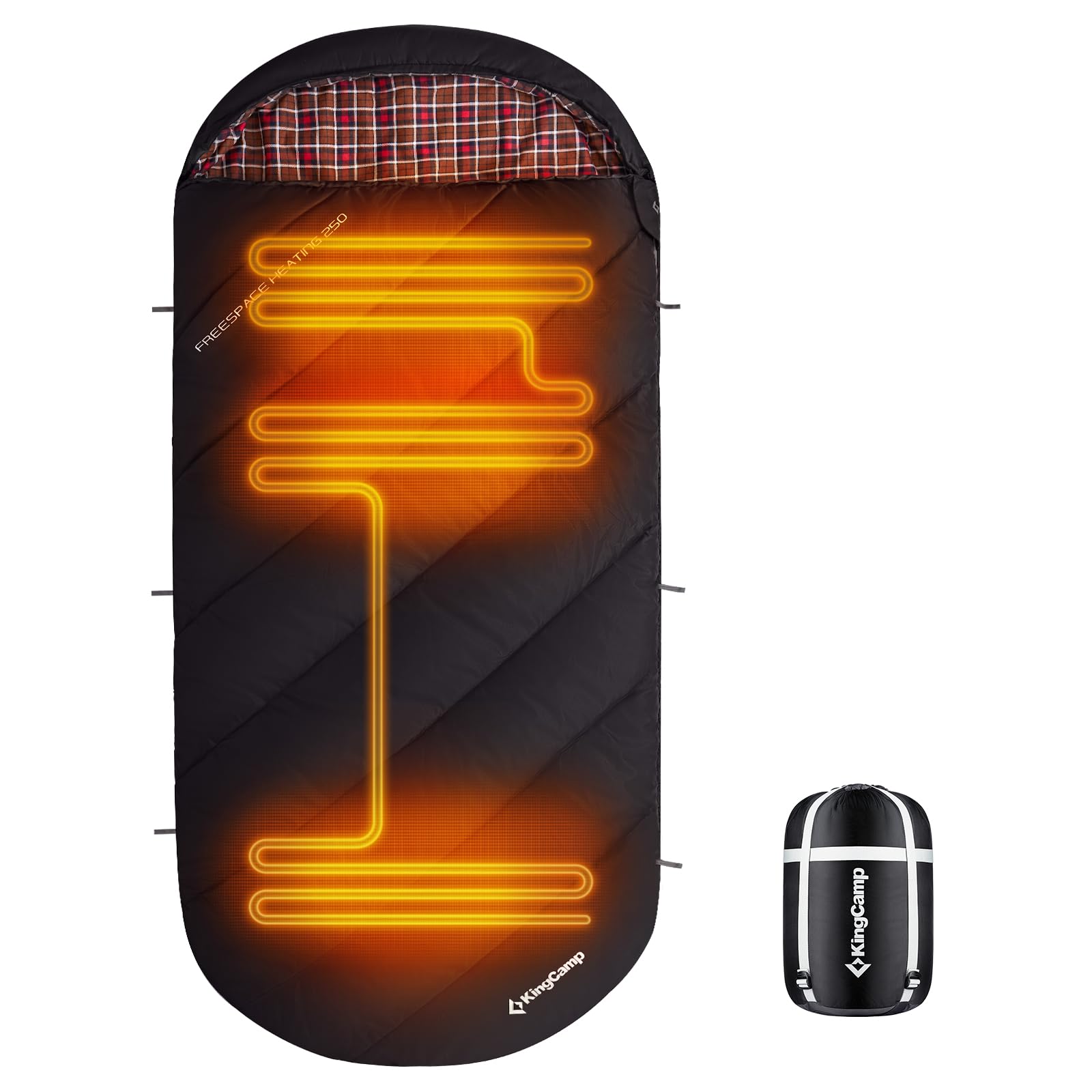 kingcamp-freespace-250-extra-wide-heated-sleeping-bag-winter-camping-with-batter image 1