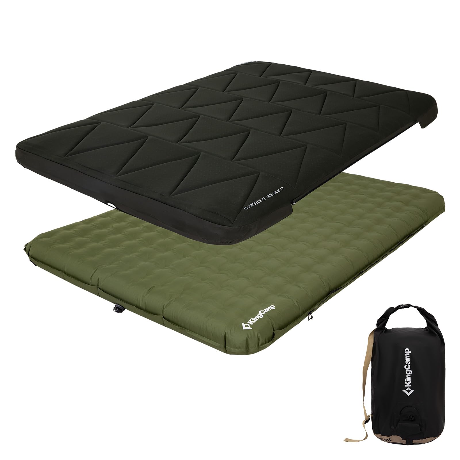 kingcamp-gorgeous-double-17-inflatable-sleeping-pad-with-cover-6-7-ultra-thick-d image 1