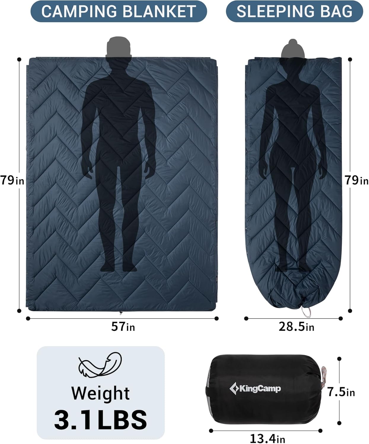 kingcamp-solid-sherpa-fleece-camping-blanket image 3