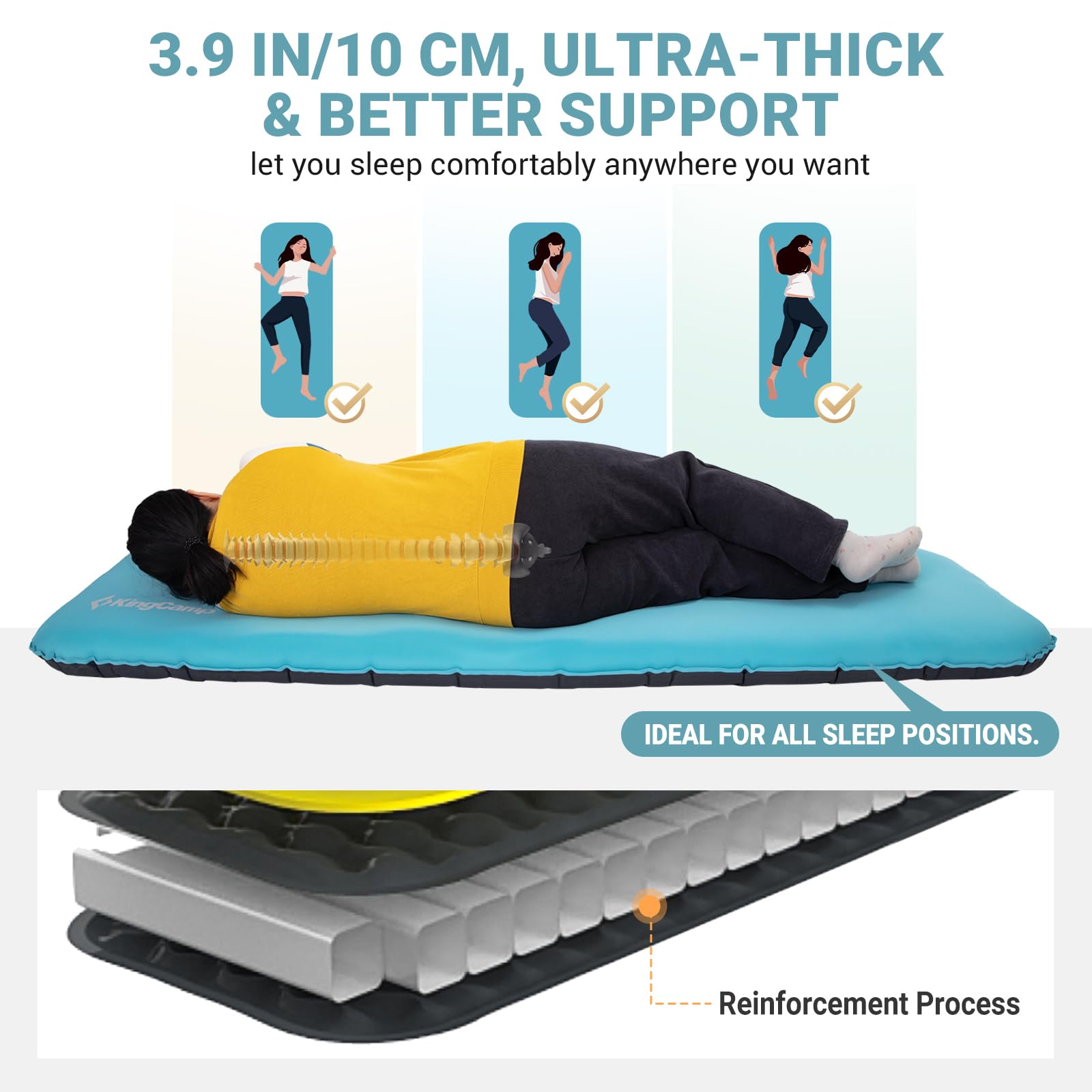 kingcamp-hybrid-foam-topper-inflatable-sleeping-pad-r-value-4-9-4-inch-thick image 6