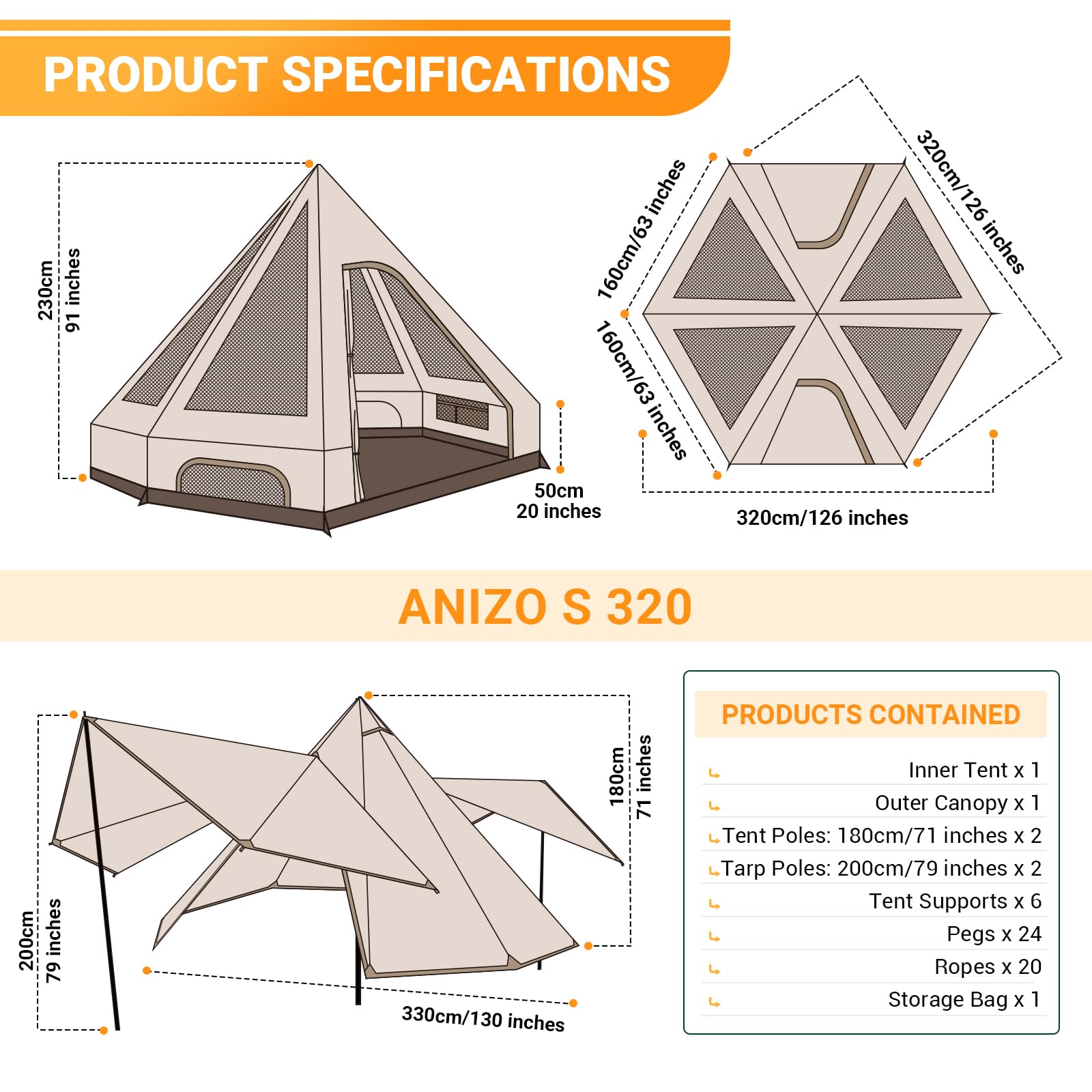 kingcamp-anizo-s-320-double-layered-teepee-tent-all-season-canvas-family-glampin image 3