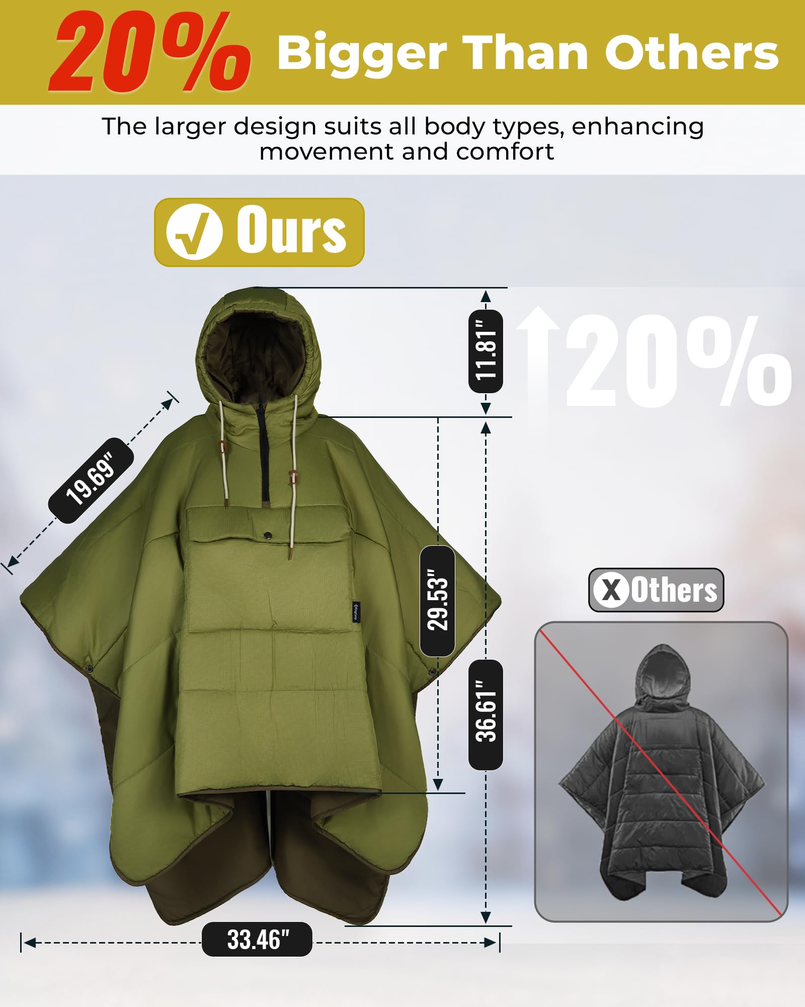 kingcamp-murano-180-hooded-outdoor-poncho-blanket image 5