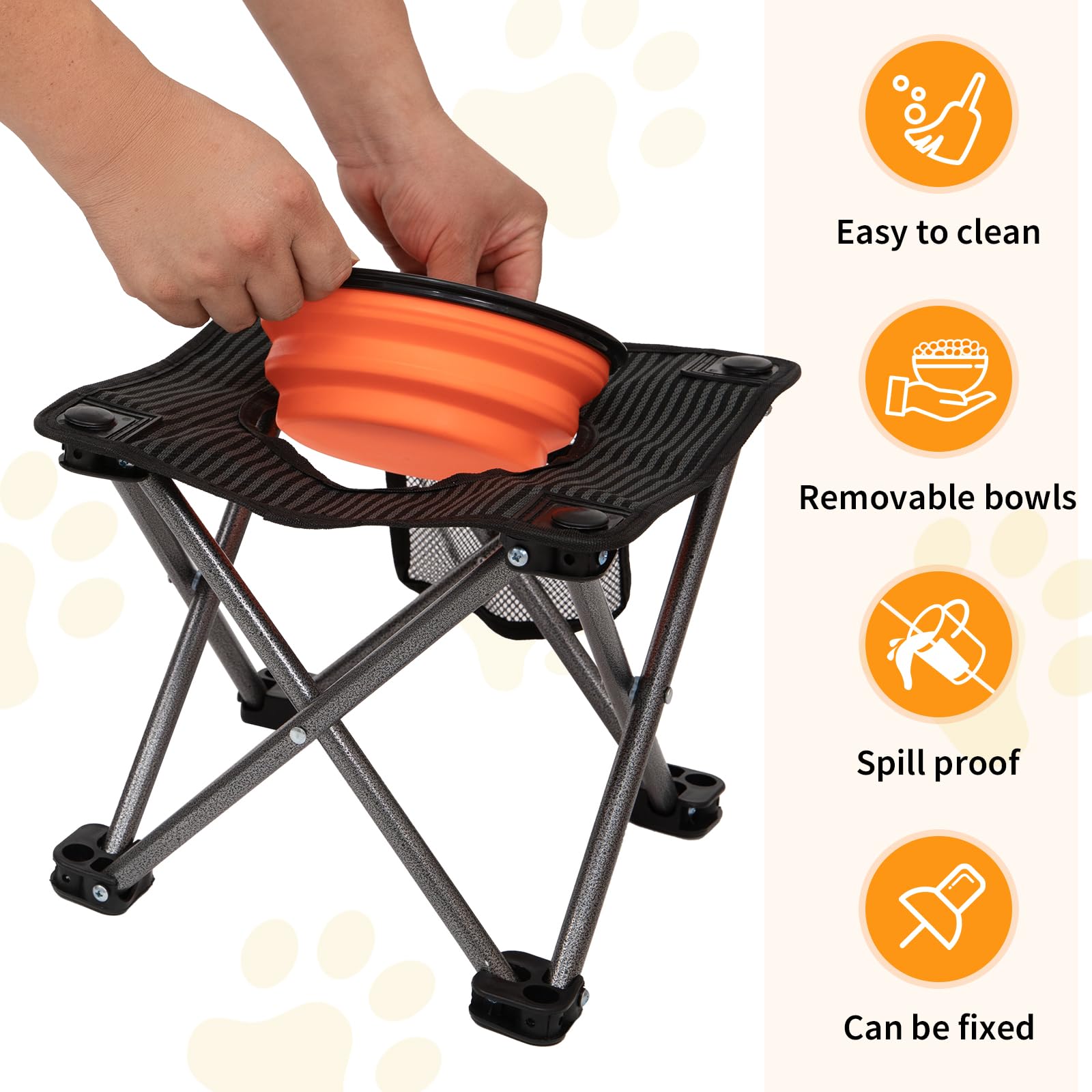 kingcamp-pets-elevated-dog-bowls-portable-cross-bracket-stand-for-outdoor-feedin image 3