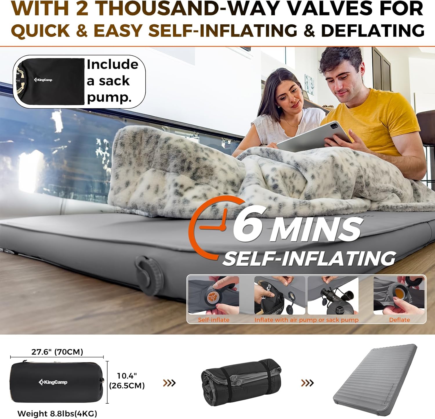 kingcamp-premium-double-self-inflating-sleeping-pad image 2