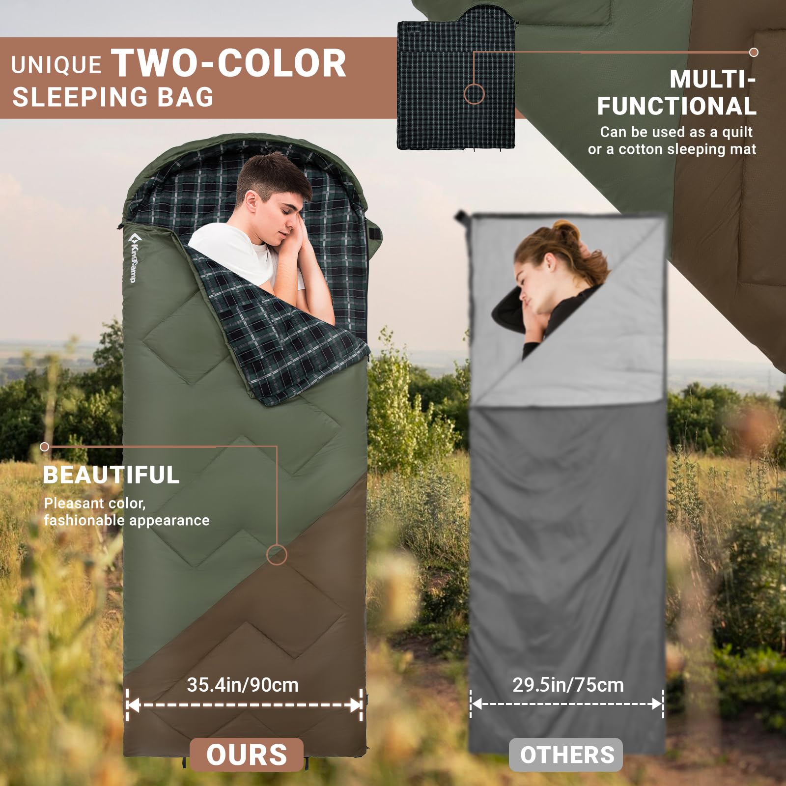 kingcamp-gale-300-sleeping-bag-envelope-with-hood image 5