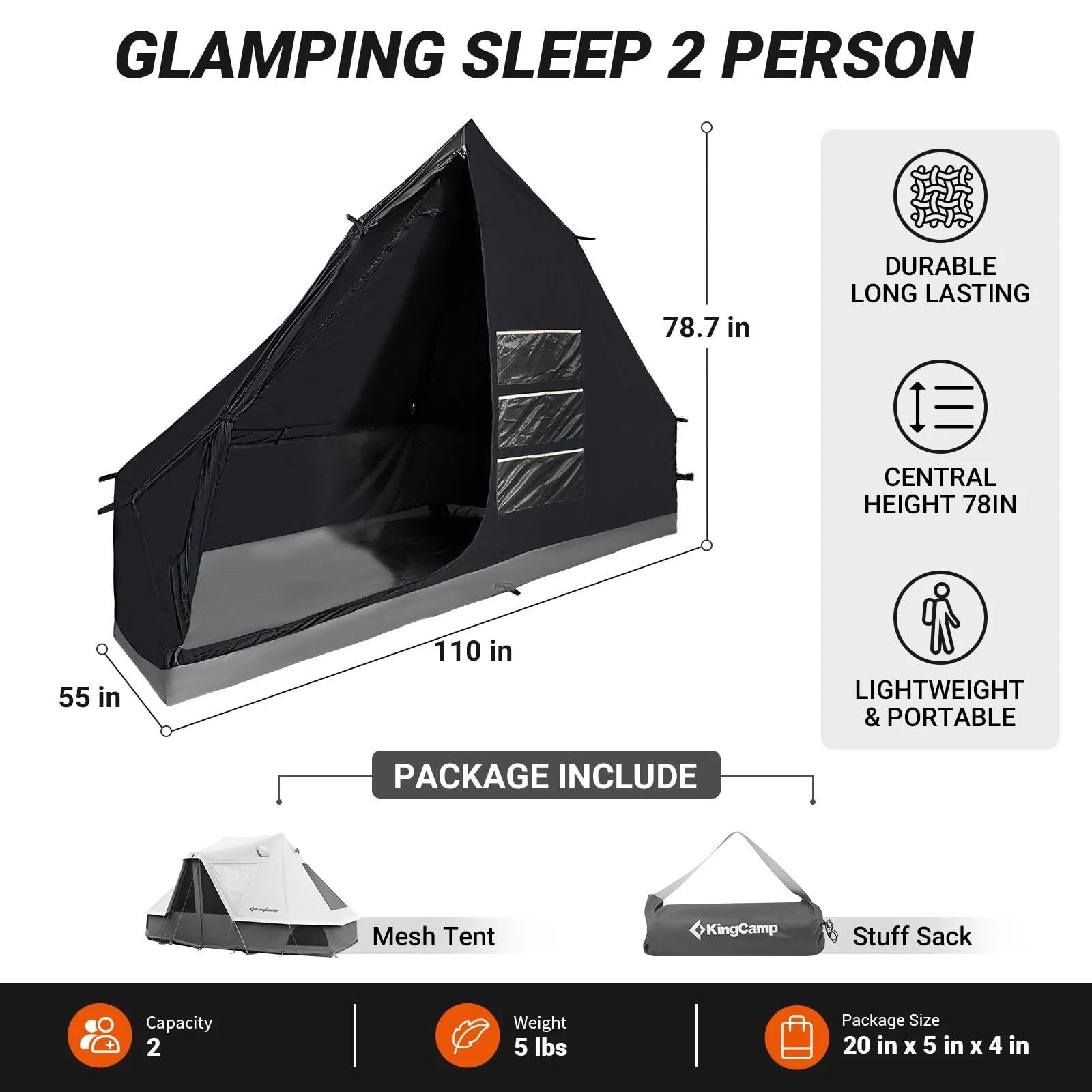 kingcamp-inner-tent-for-khan-villa-glamping-tent-kt2415 image 2