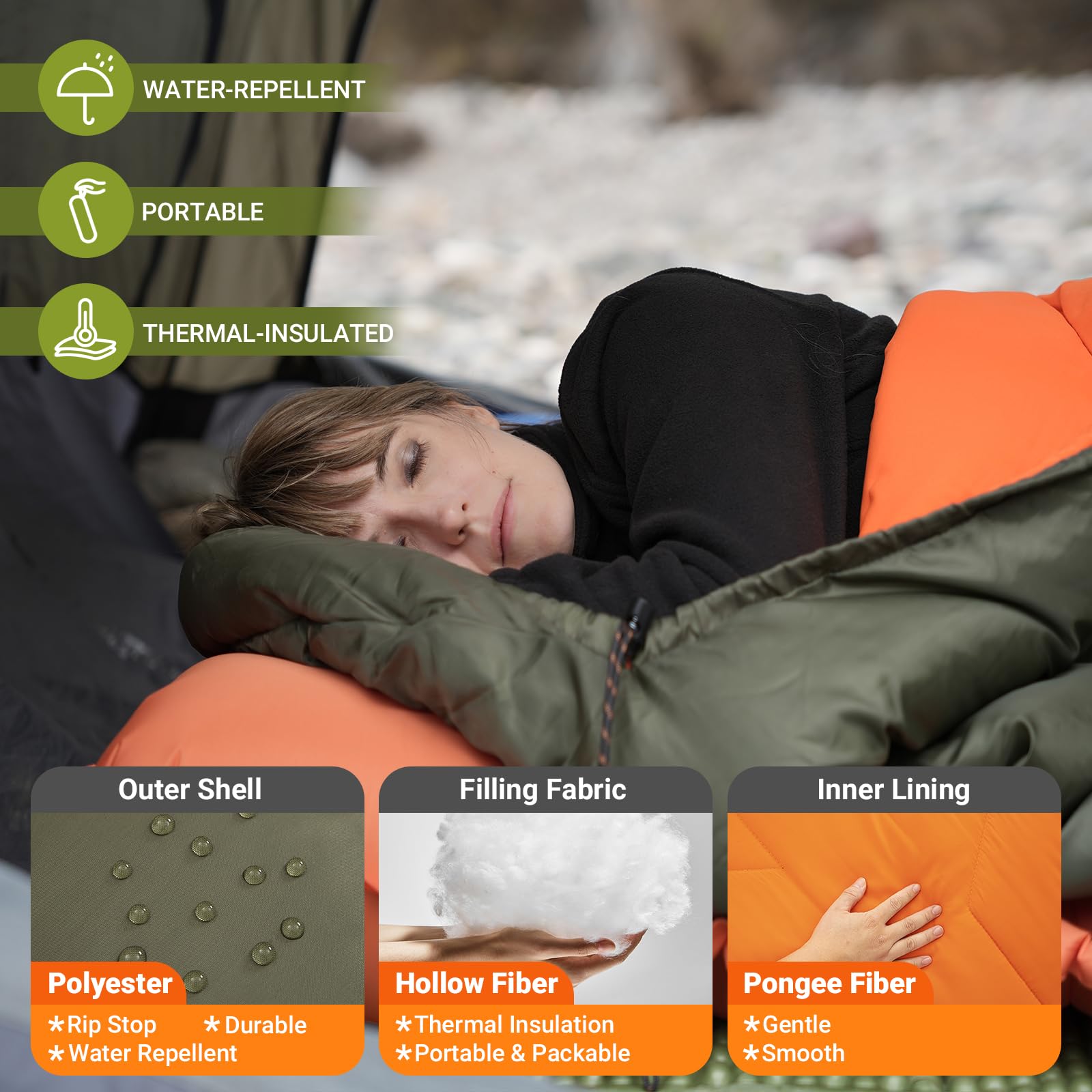 kingcamp-huron-250-hooded-rectangular-sleeping-bag image 4