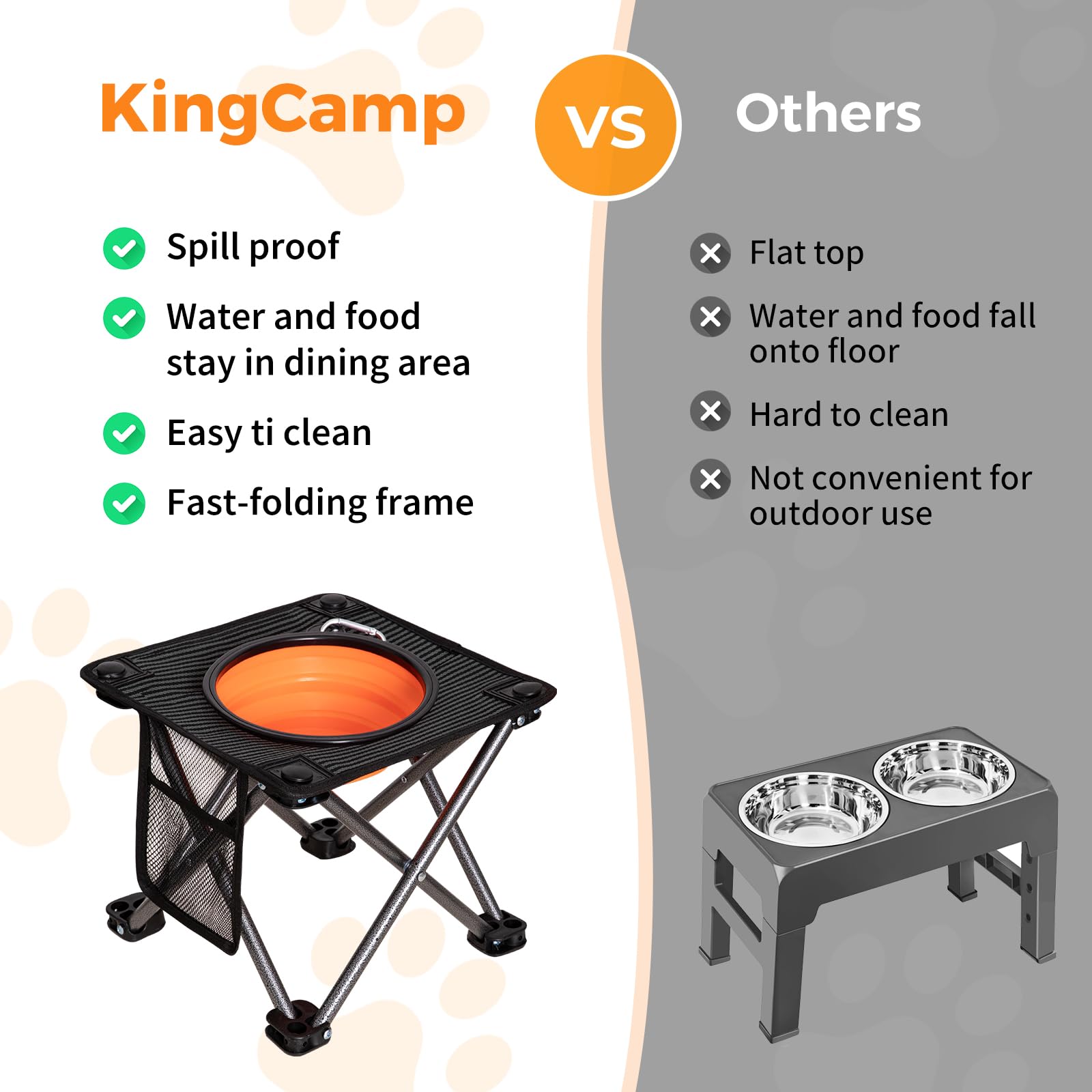 kingcamp-pets-elevated-dog-bowls-portable-cross-bracket-stand-for-outdoor-feedin image 6