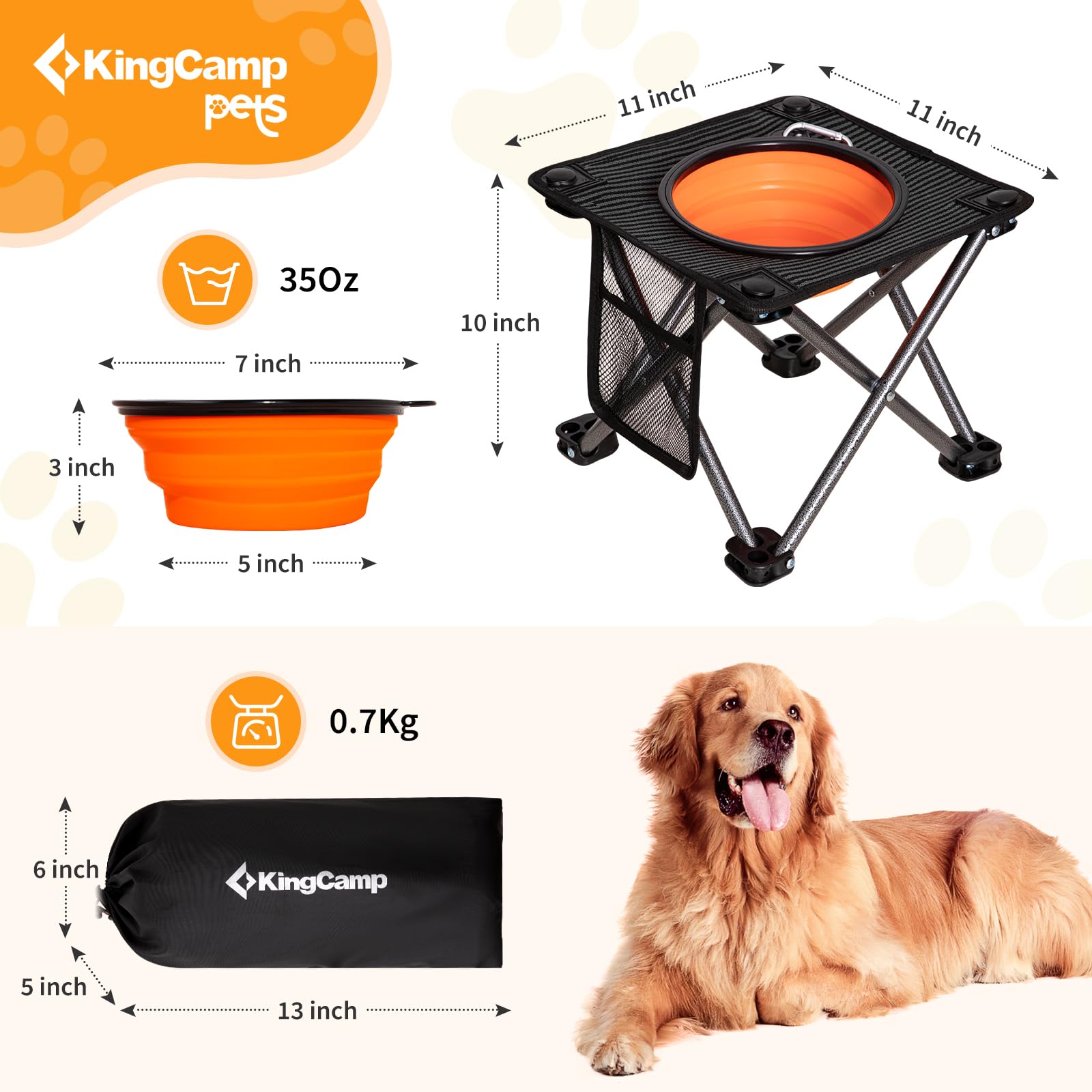 kingcamp-pets-elevated-dog-bowls-portable-cross-bracket-stand-for-outdoor-feedin image 4