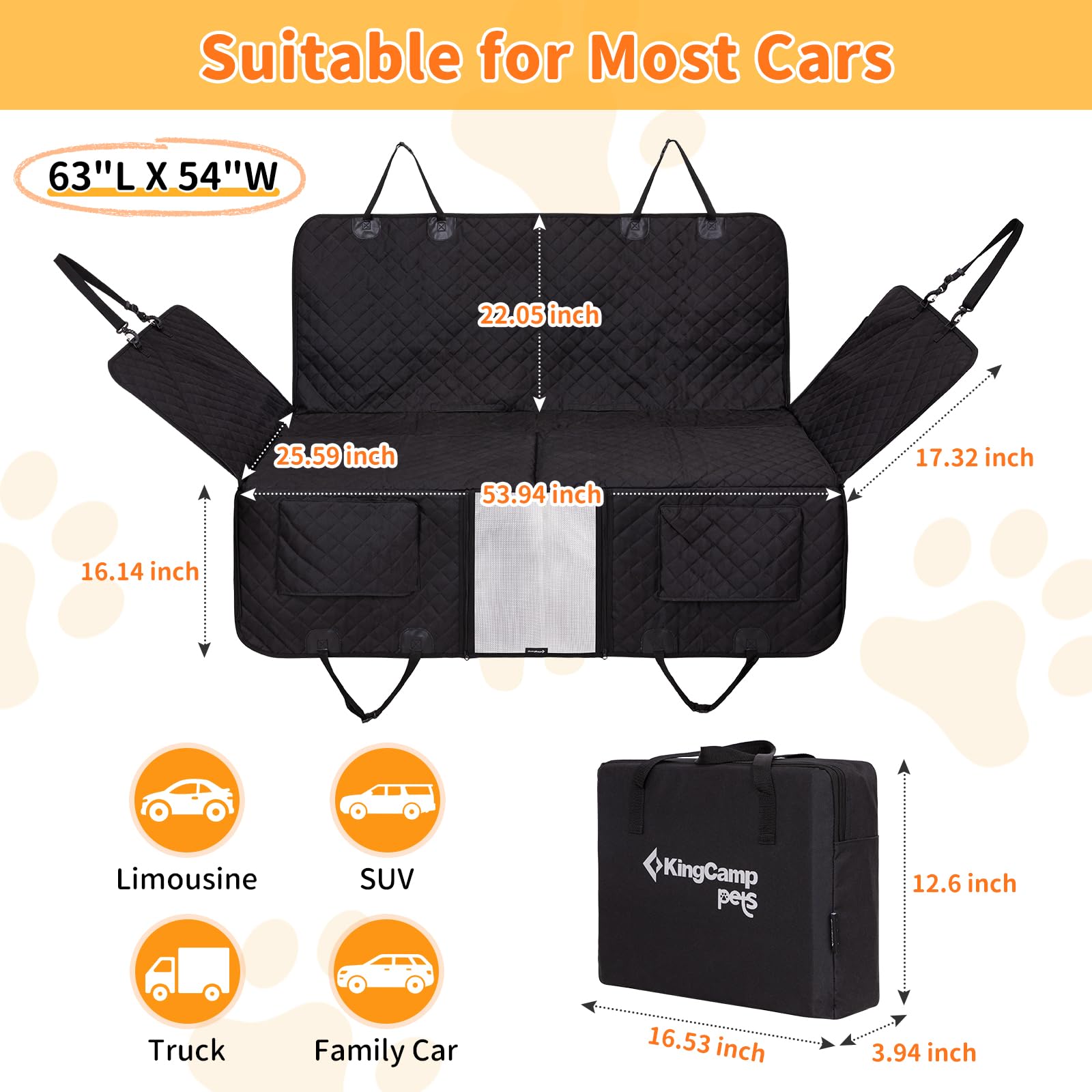 kingcamp-hard-bottom-dog-car-seat-cover-waterproof-and-scratch-resistant image 8