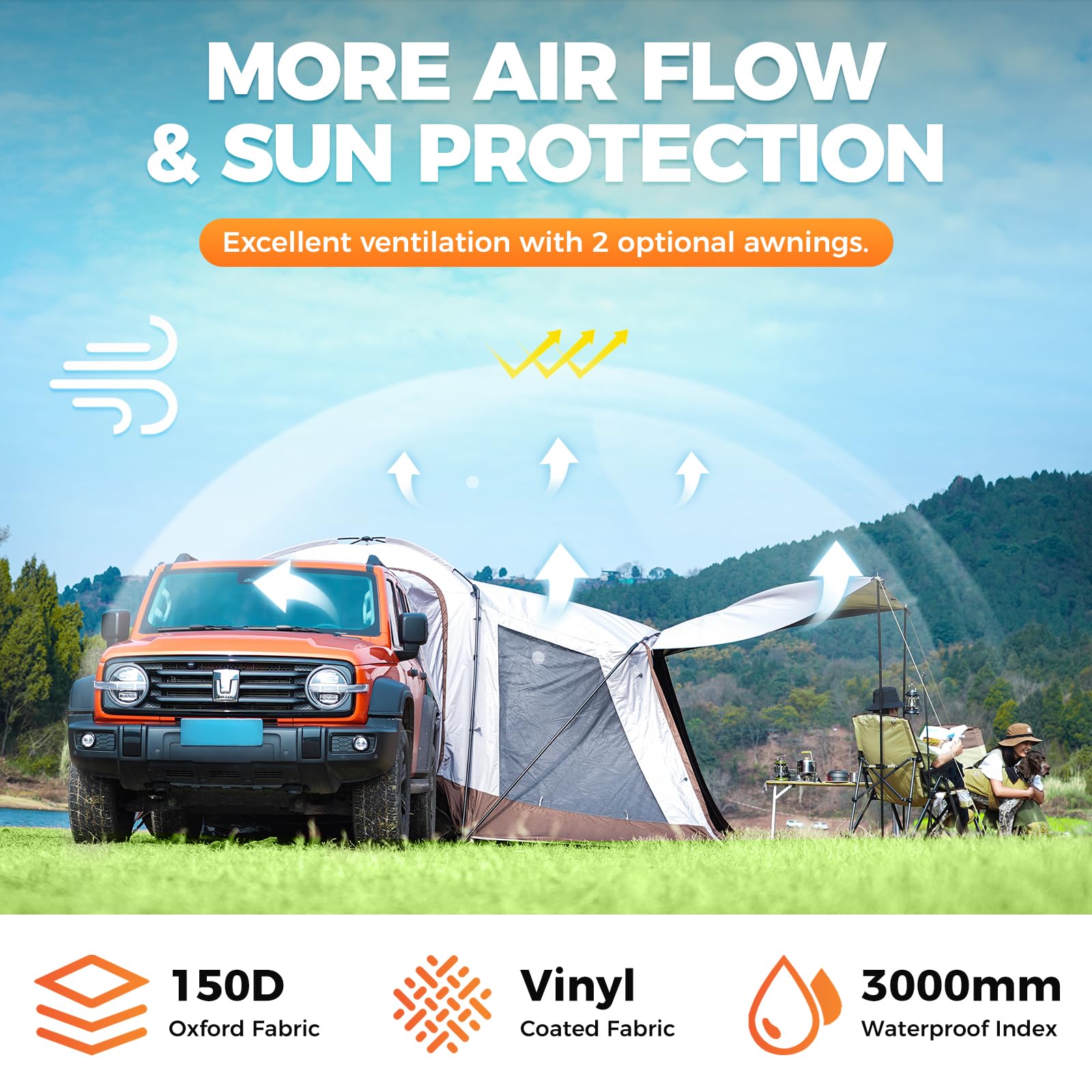 kingcamp-boundless-x5-b-series-suv-tent-uv-protection-multi-room-standalone-or-s image 5
