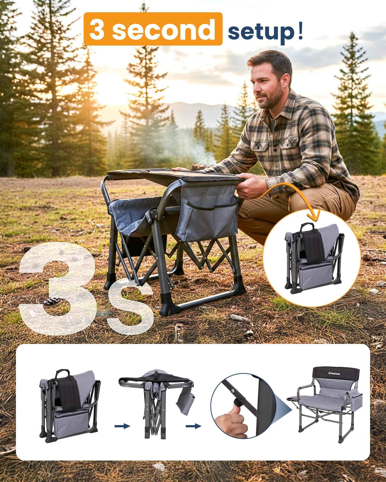 kingcamp-xxl-folding-padded-director-s-chair-with-side-table-550-lbs-capacity image 4