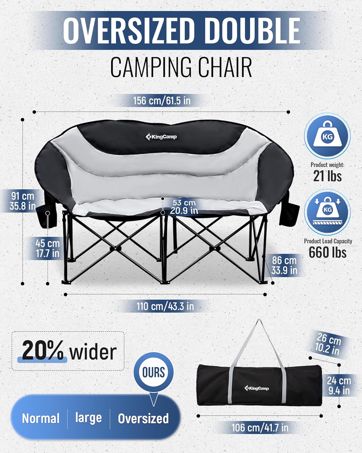 kingcamp-cherry-c20-oversized-loveseat-camping-chair image 3