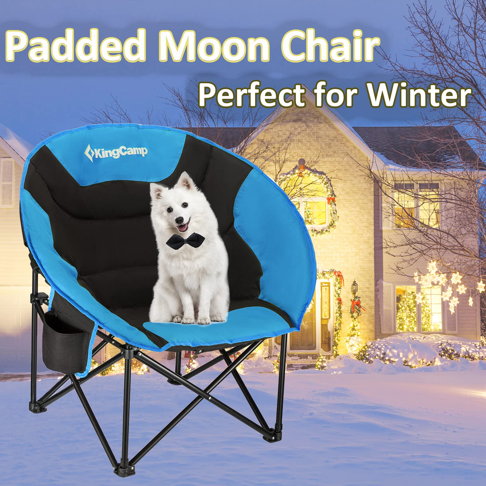 kingcamp-moon-camping-chair-oversized-padded-round-saucer-chair-with-cup-holder image 7
