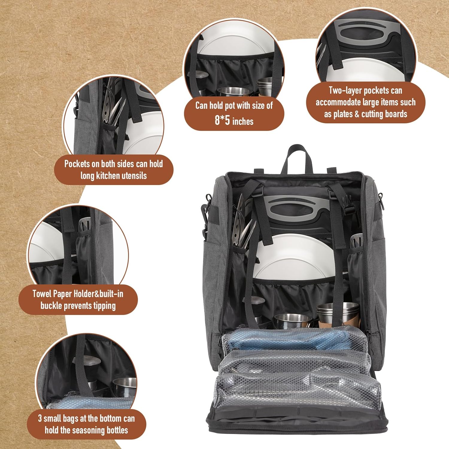 kingcamp-camping-cooking-utensils-bag-3-carrying-methods-durable-multi-pocket image 3