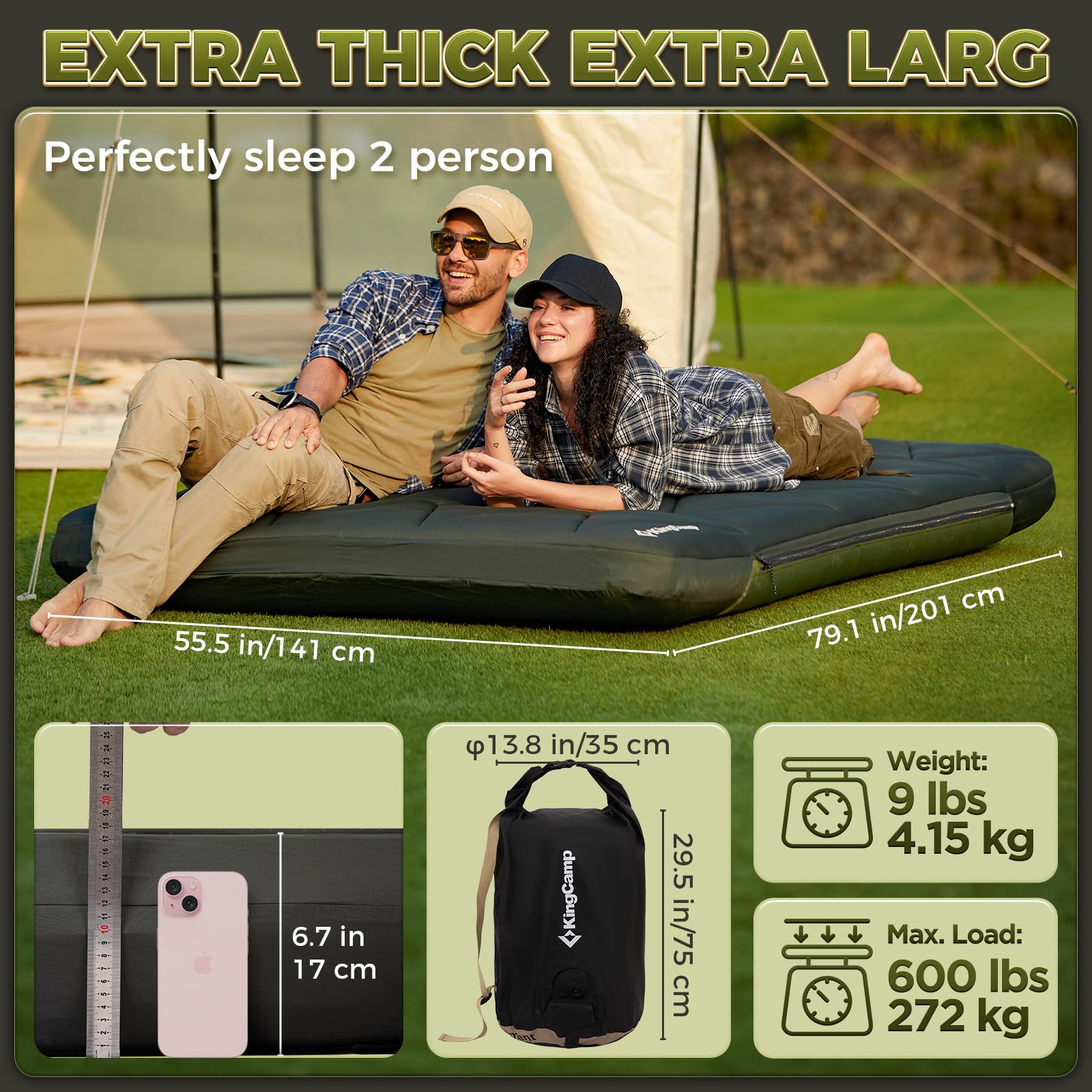 kingcamp-gorgeous-double-17-inflatable-sleeping-pad-with-cover-6-7-ultra-thick-d image 3