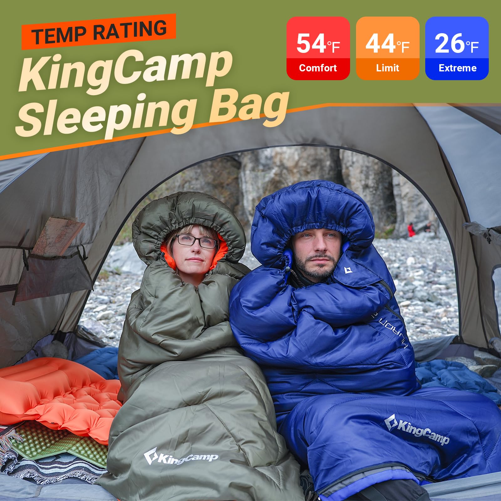 kingcamp-huron-250-hooded-rectangular-sleeping-bag image 3