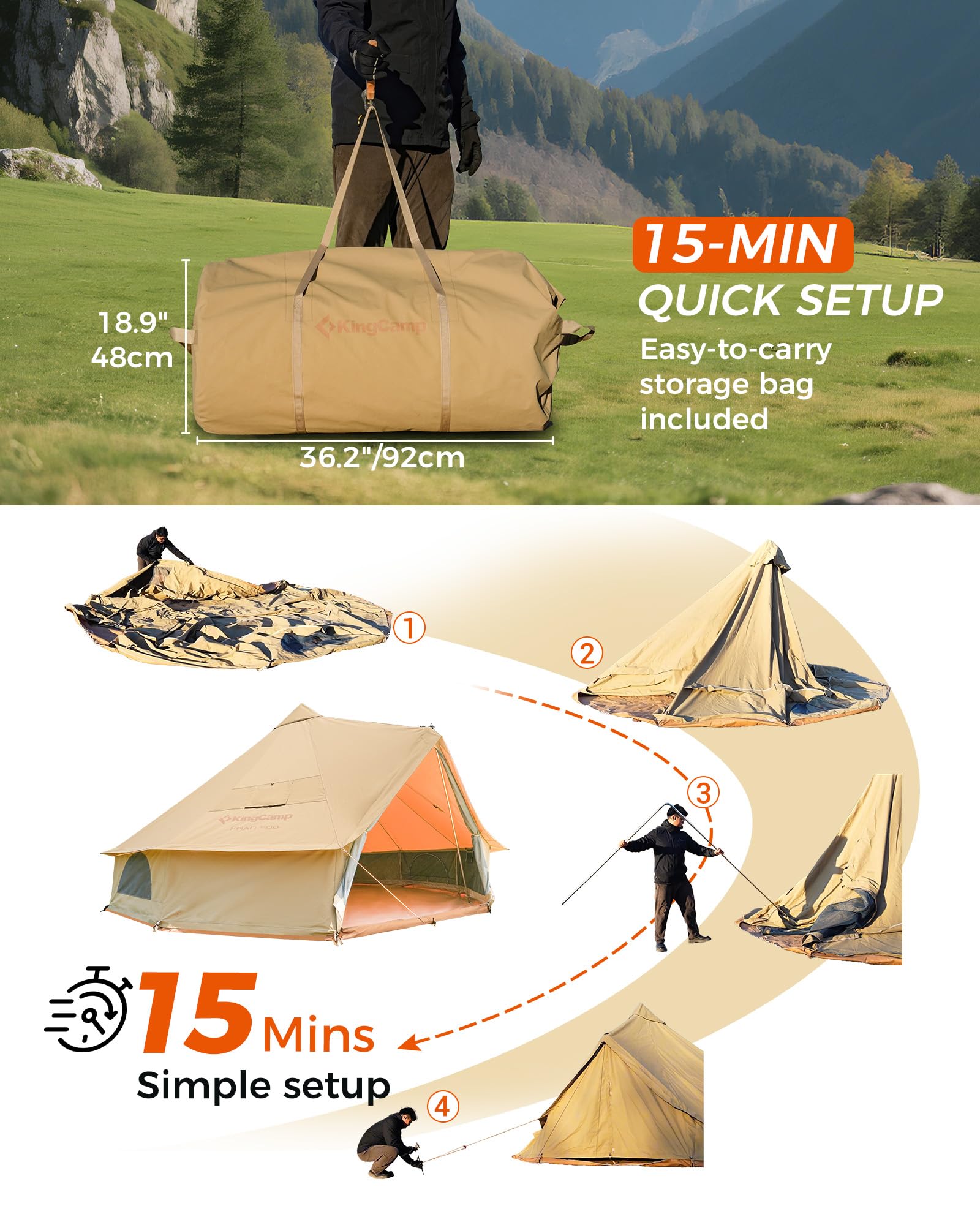 kingcamp-khan-340gsm-tc-canvas-4-season-bell-tent image 7