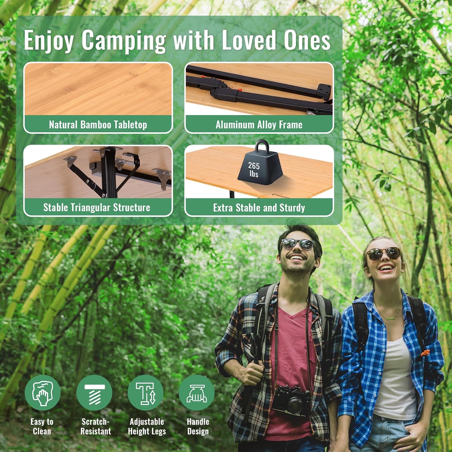kingcamp-bamaura-10065-bamboo-folding-table-40x26-eco-friendly-adjustable-height image 7