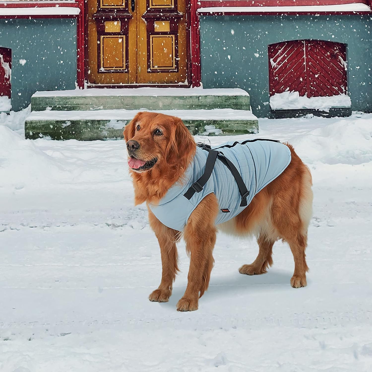 kingcamp-pets-winter-dog-coat-with-built-in-harness-and-velcro-straps-adjustable image 2
