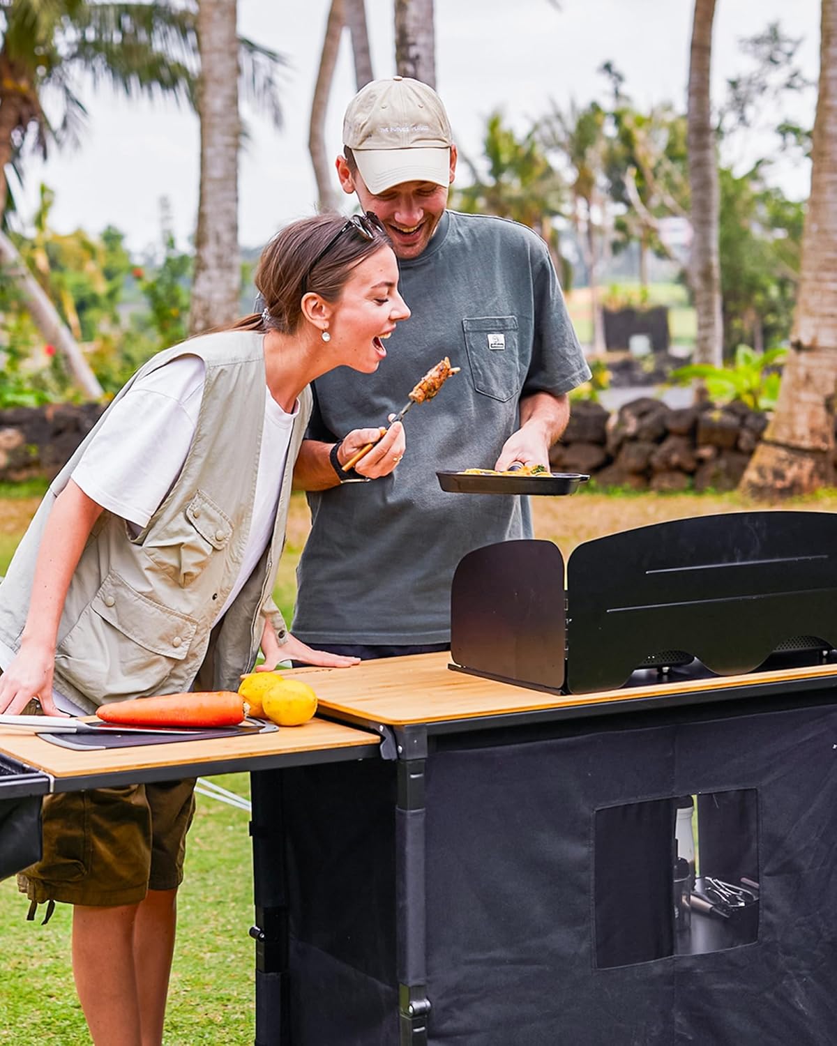 kingcamp-bamboo-plus-folding-camping-kitchen-table-with-sink-bamboo-top-multi-fu image 4
