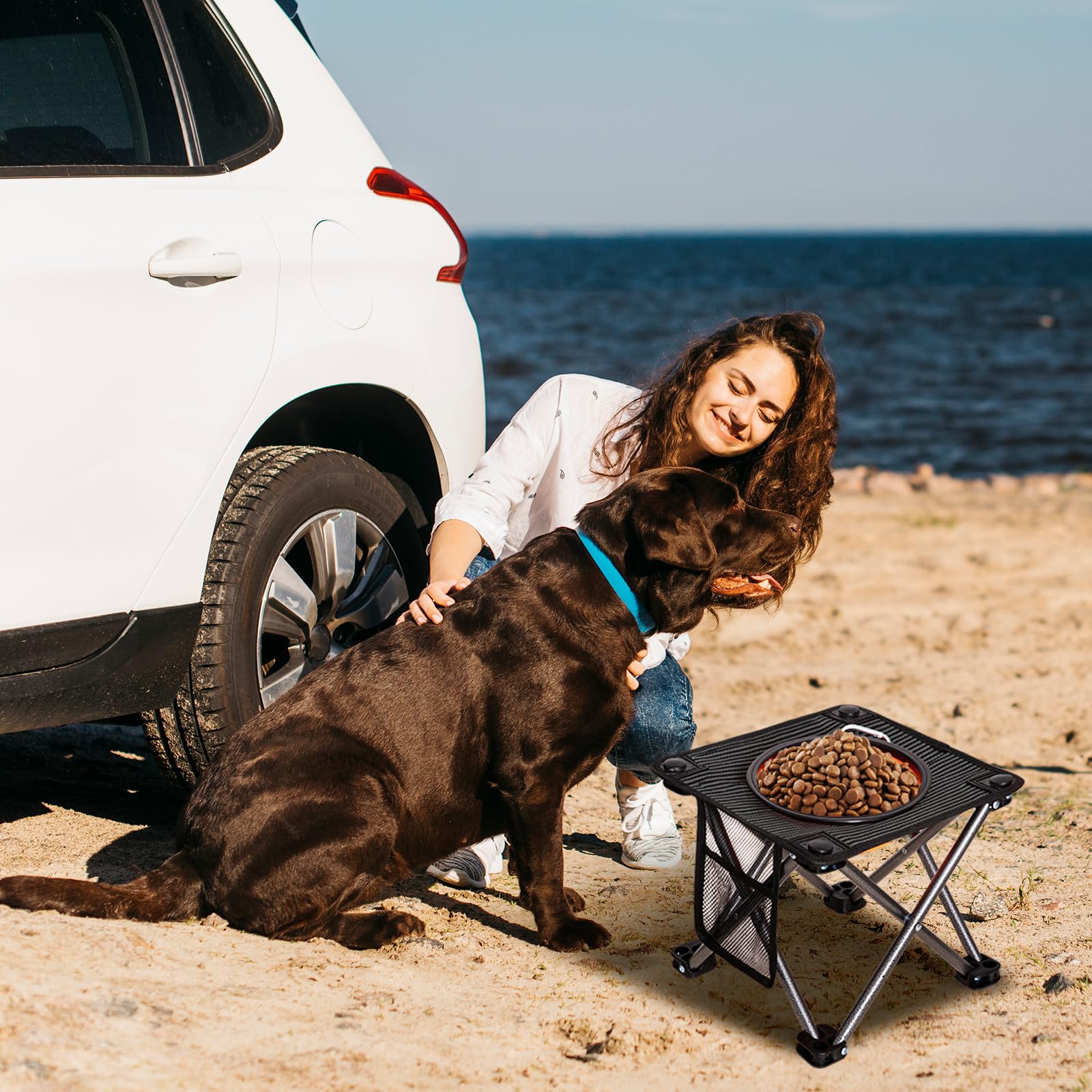 kingcamp-pets-elevated-dog-bowls-portable-cross-bracket-stand-for-outdoor-feedin image 2