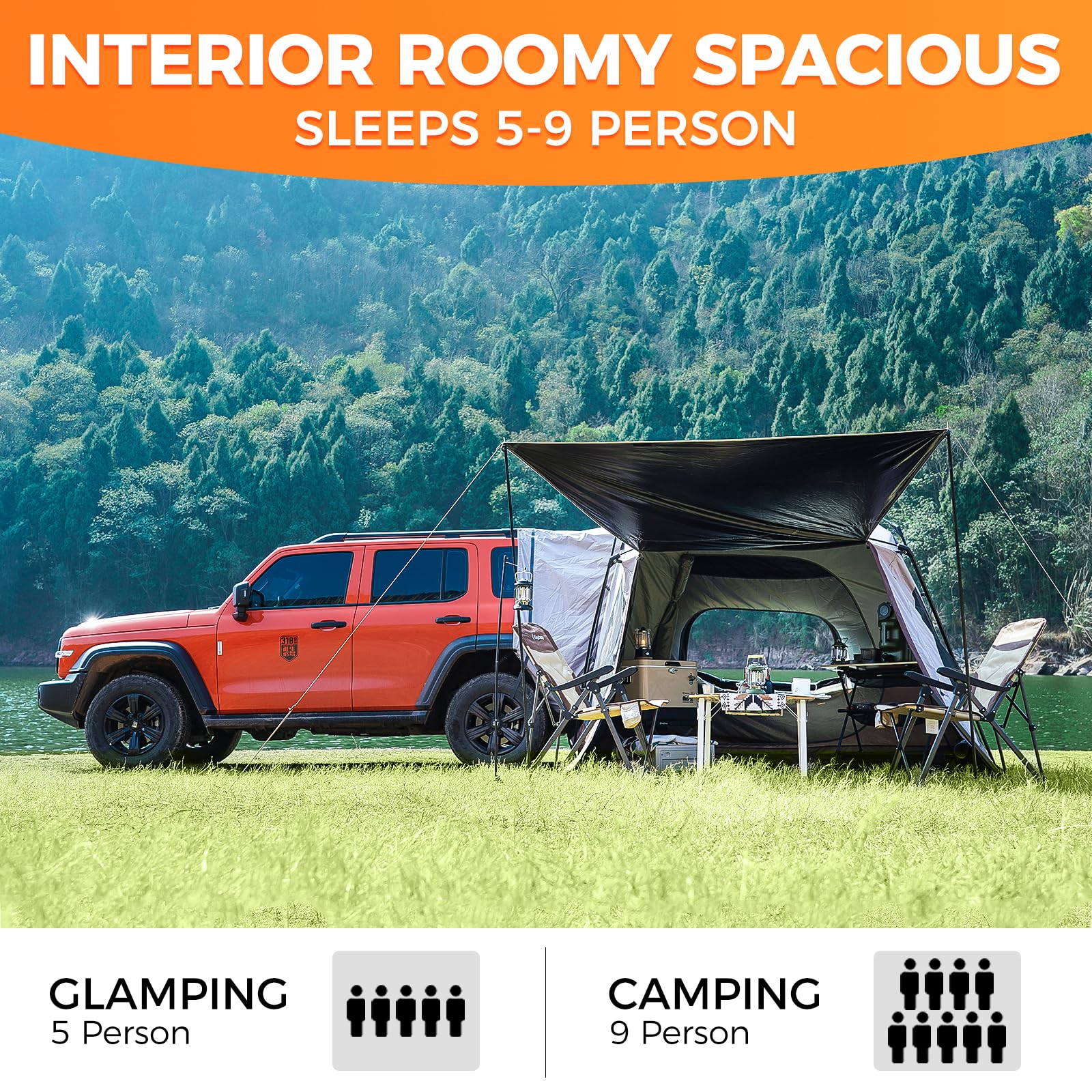 kingcamp-boundless-x5-b-series-suv-tent-uv-protection-multi-room-standalone-or-s image 6