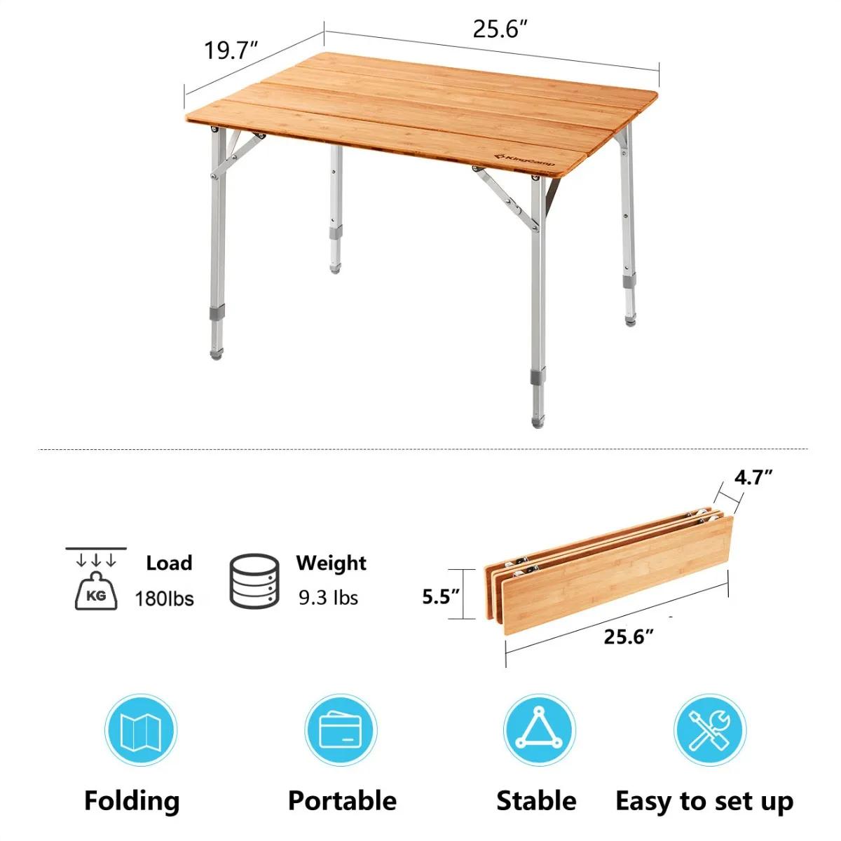kingcamp-4-folds-portable-bamboo-table-25x19 image 7