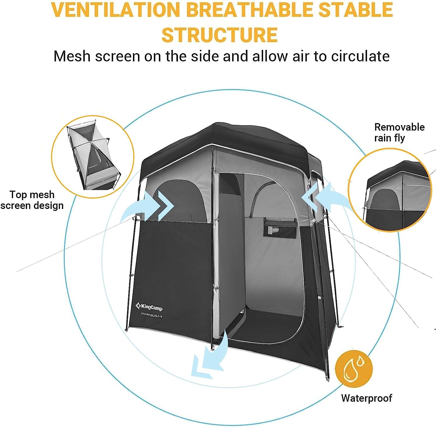kingcamp-double-room-shower-tent-with-solar-shower-set image 3