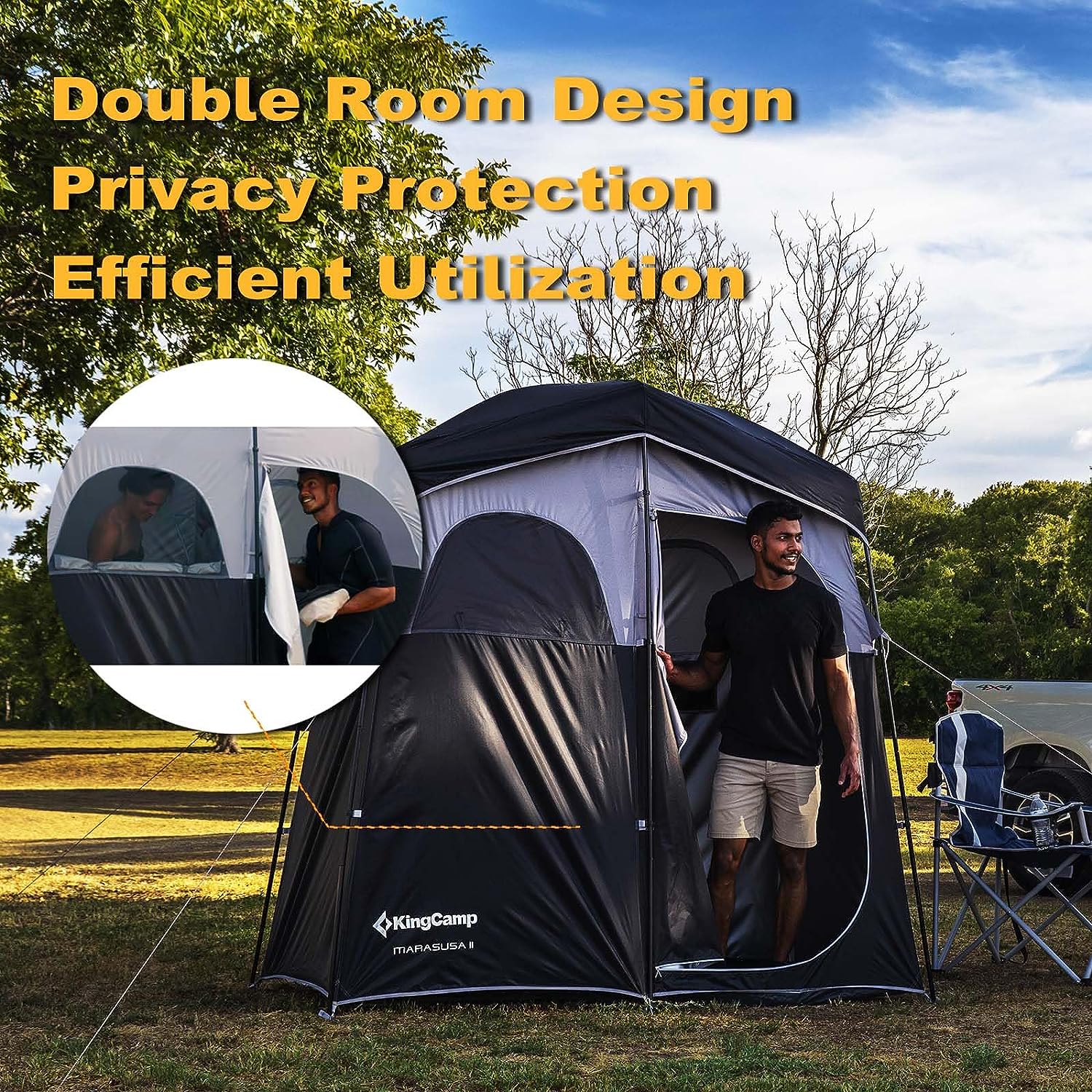 kingcamp-double-room-shower-tent-with-solar-shower-set image 4