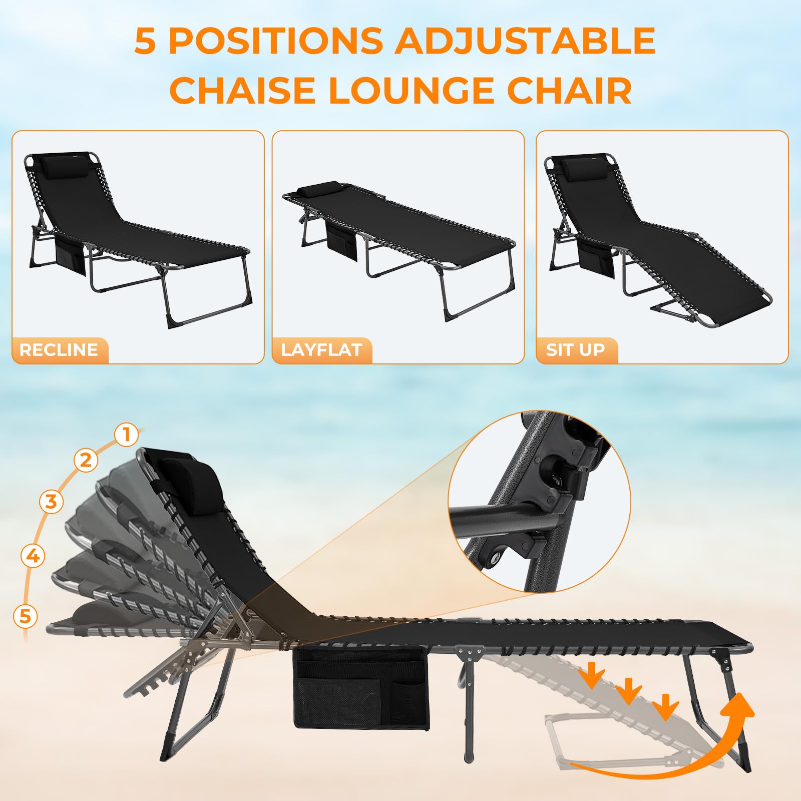 kingcamp-widen-3-folding-lounge-chair-and-cushion-set-5-reclining-positions-330l image 5
