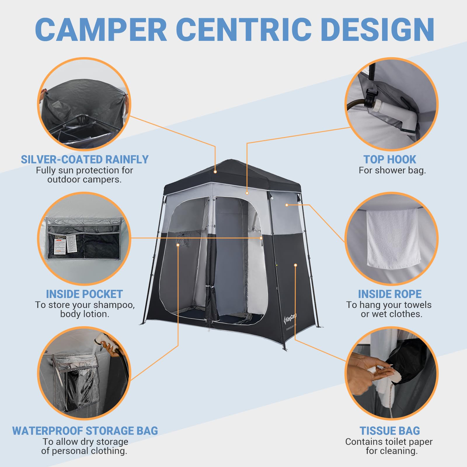 kingcamp-marasusa-q-double-room-shower-tent-with-quick-open-iron-bracket-2-perso image 2