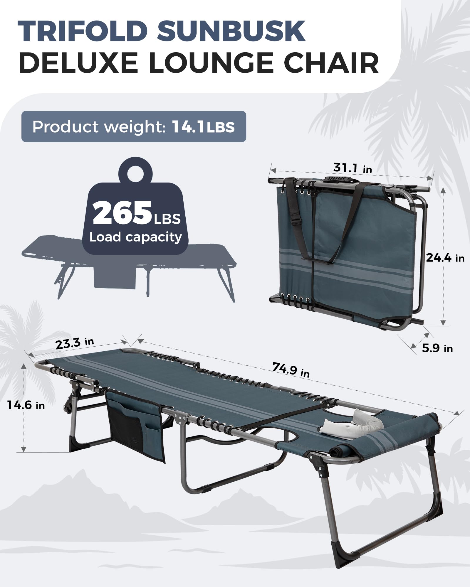 kingcamp-magnolia-b10-backpack-chaise-lounge-with-5-position-reclining-and-face- image 5