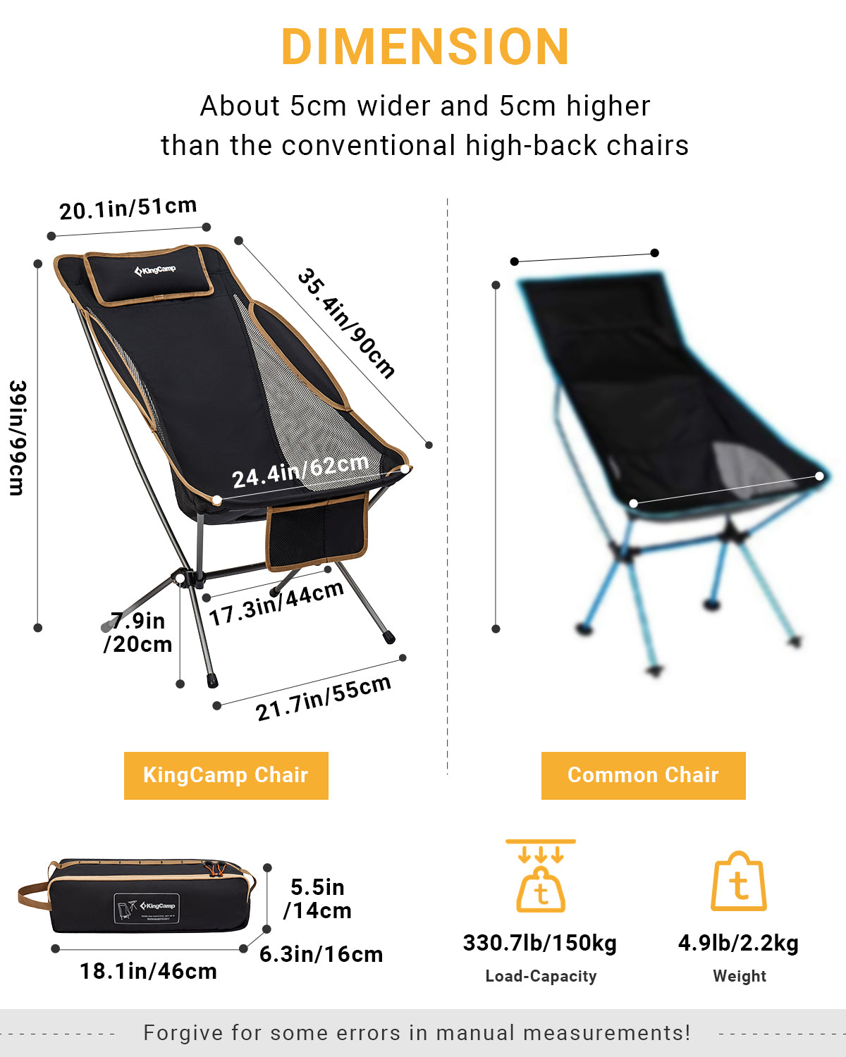 kingcamp-adjustable-high-back-ultralight-camping-chair-two-position-reclining-co image 4