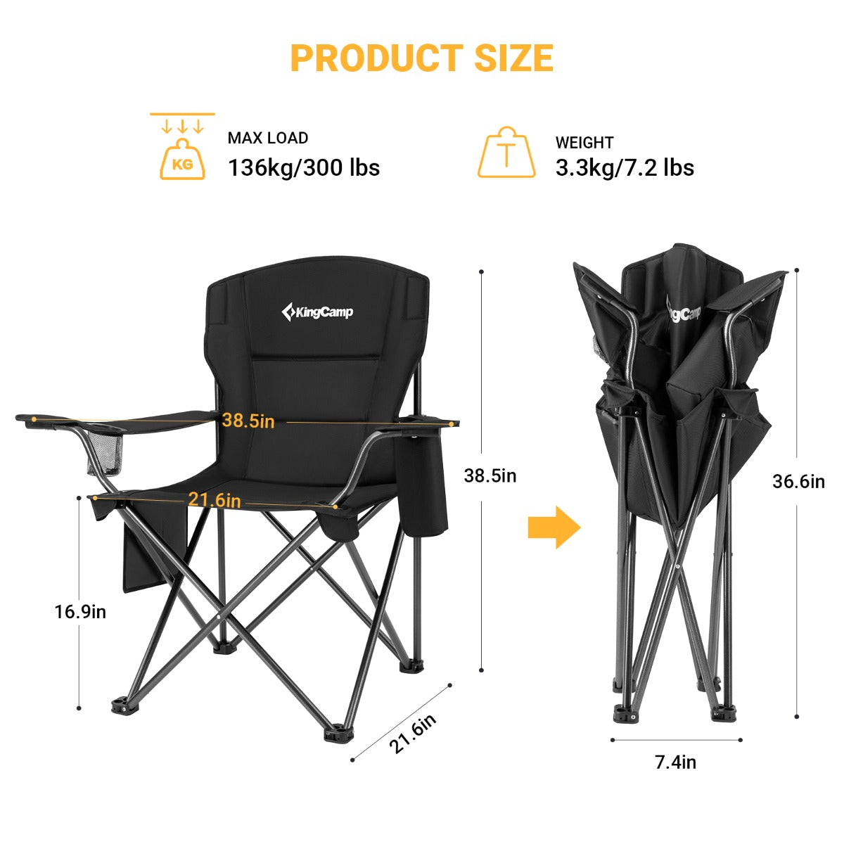 kingcamp-oversized-padded-arm-chair-with-cooler-600d-oxford-fabric-steel-frame image 4