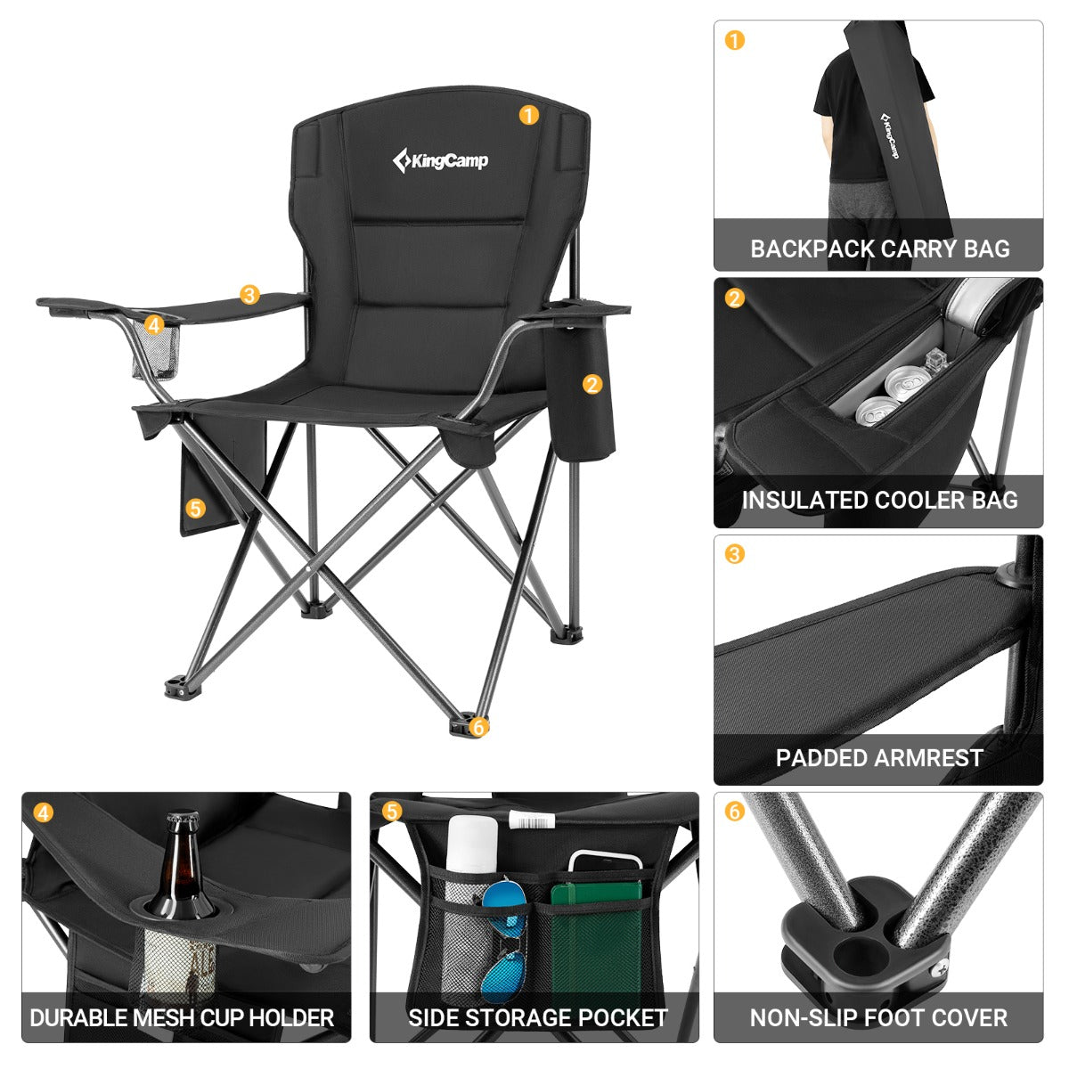 kingcamp-oversized-padded-arm-chair-with-cooler-600d-oxford-fabric-steel-frame image 5