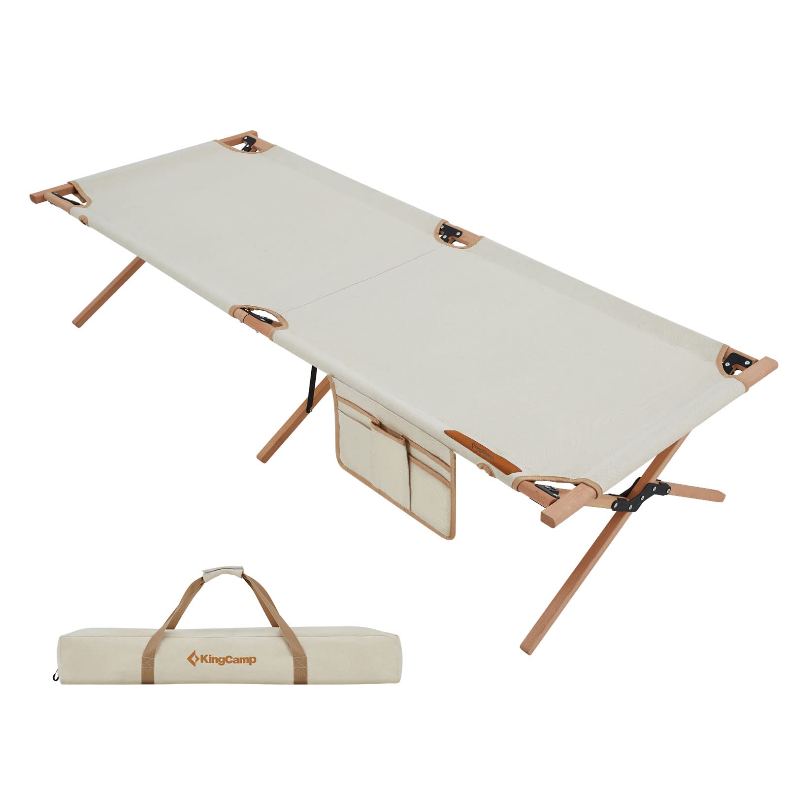kingcamp-folding-bed-portable-cot-durable-camping-cot-with-hardwood-frame image 1