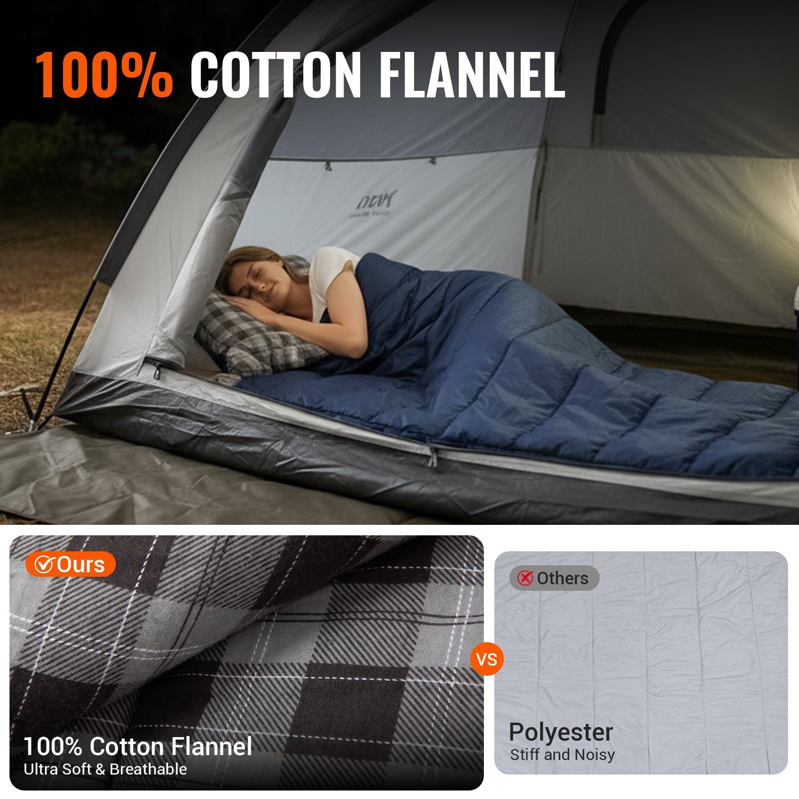 kingcamp-snowflake-400-flannel-single-sleeping-bag image 6