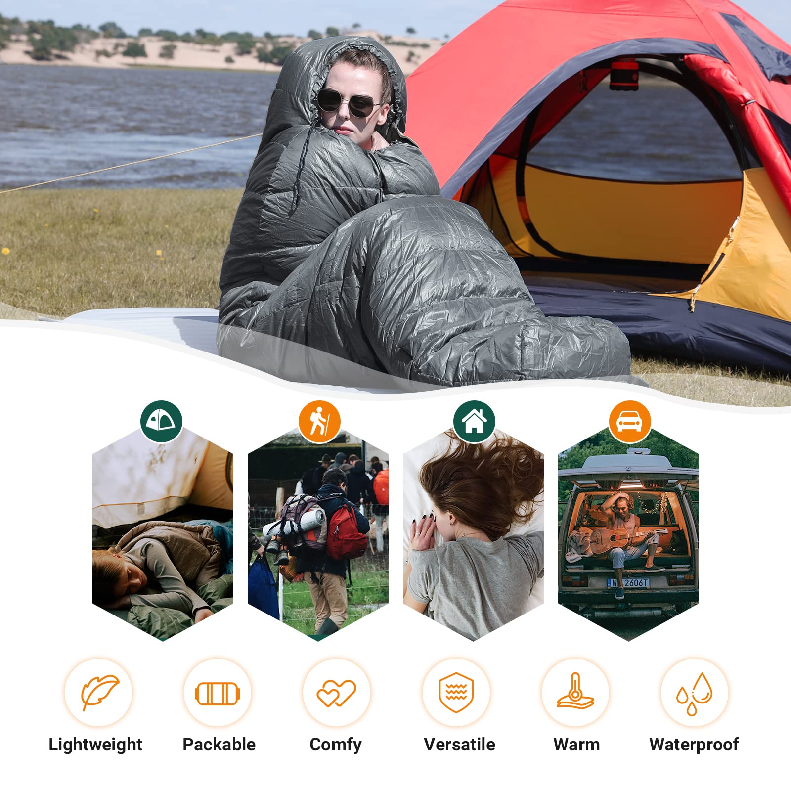 kingcamp-protector-400-down-mummy-sleeping-bag-3-season-lightweight-2-6-lbs image 6