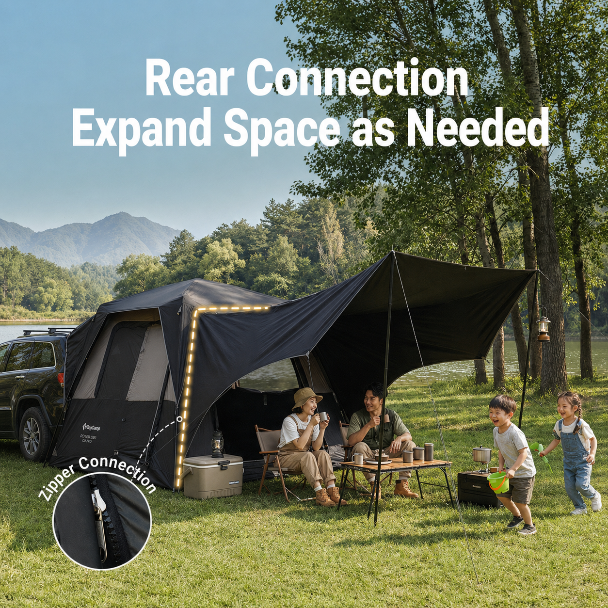 kingcamp-boundless-x3-pro-modular-tarp-awning-161-sq-ft-waterproof-shelter-for-s image 3