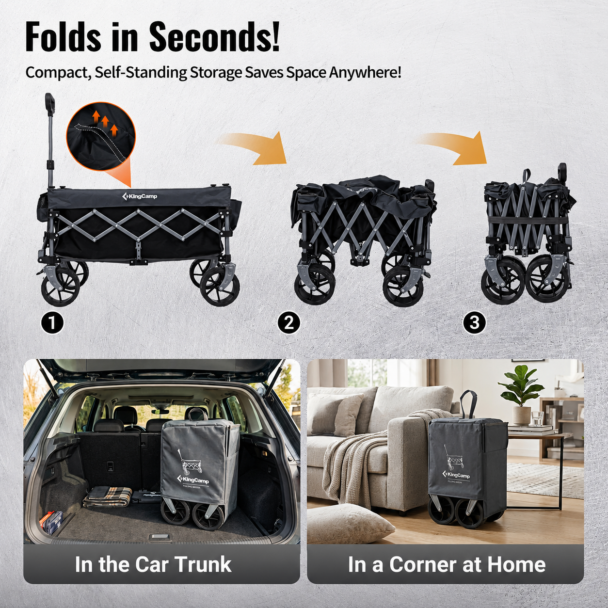 kingcamp-150l-compact-folding-wagon-cart image 2