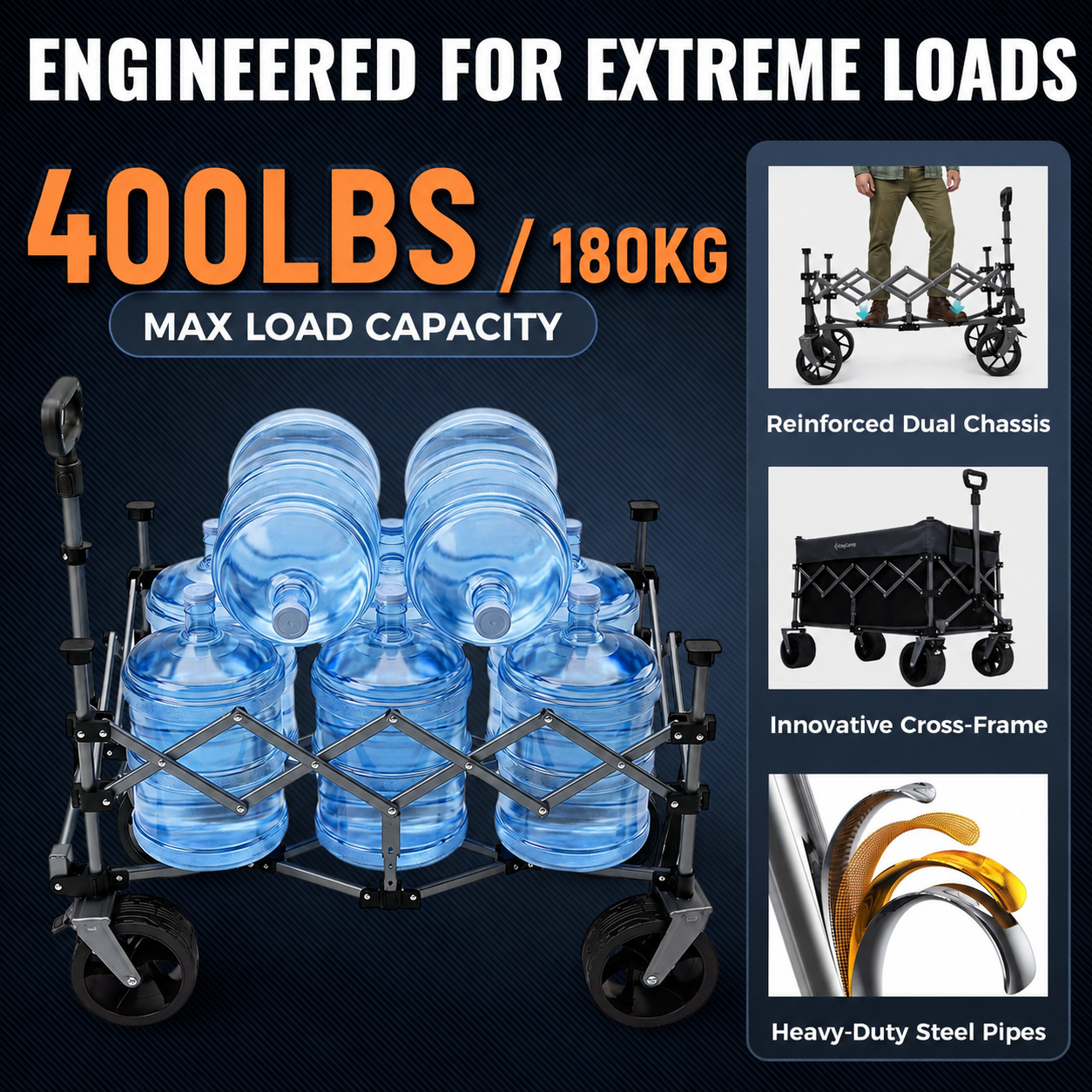 kingcamp-300l-mega-capacity-folding-wagon-cart image 3