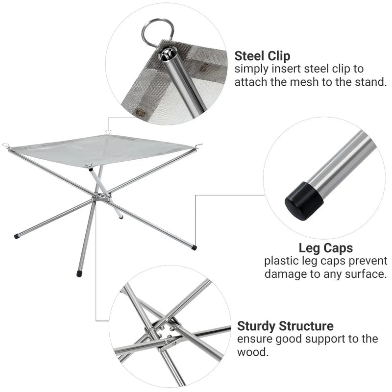 kingcamp-fire-stand-stainless-steel-bonfire-rack image 2