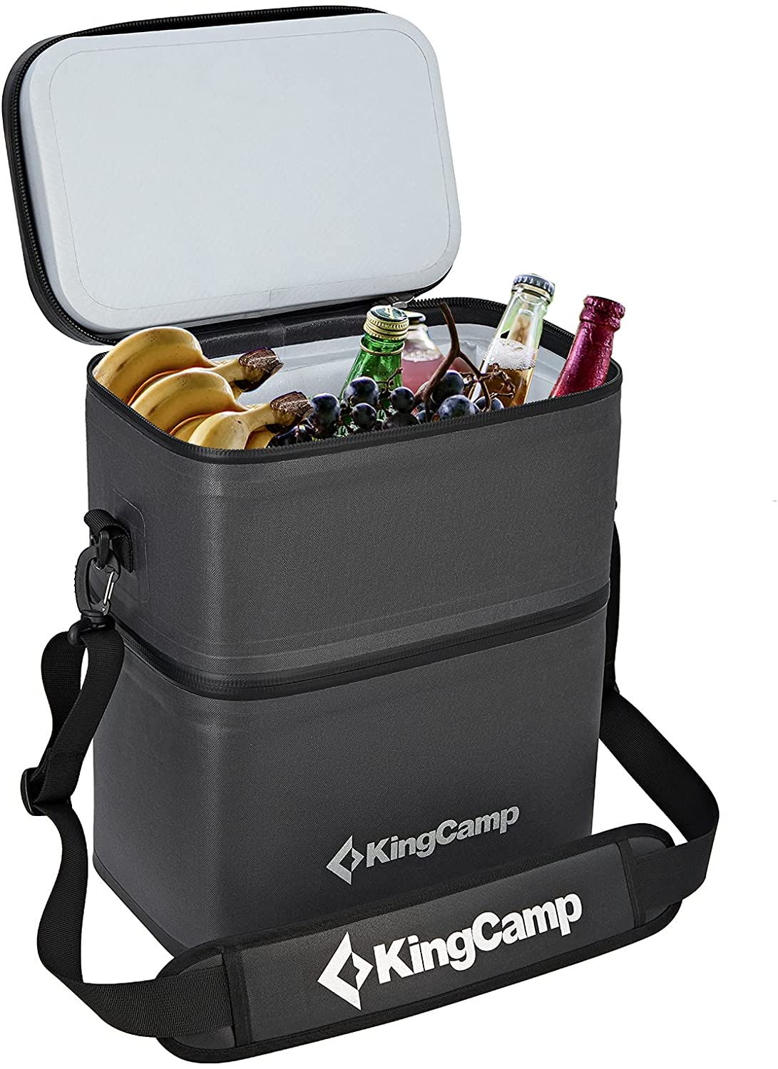 kingcamp-portable-16-cans-double-layer-cooler-bag-leakproof-insulated image 2
