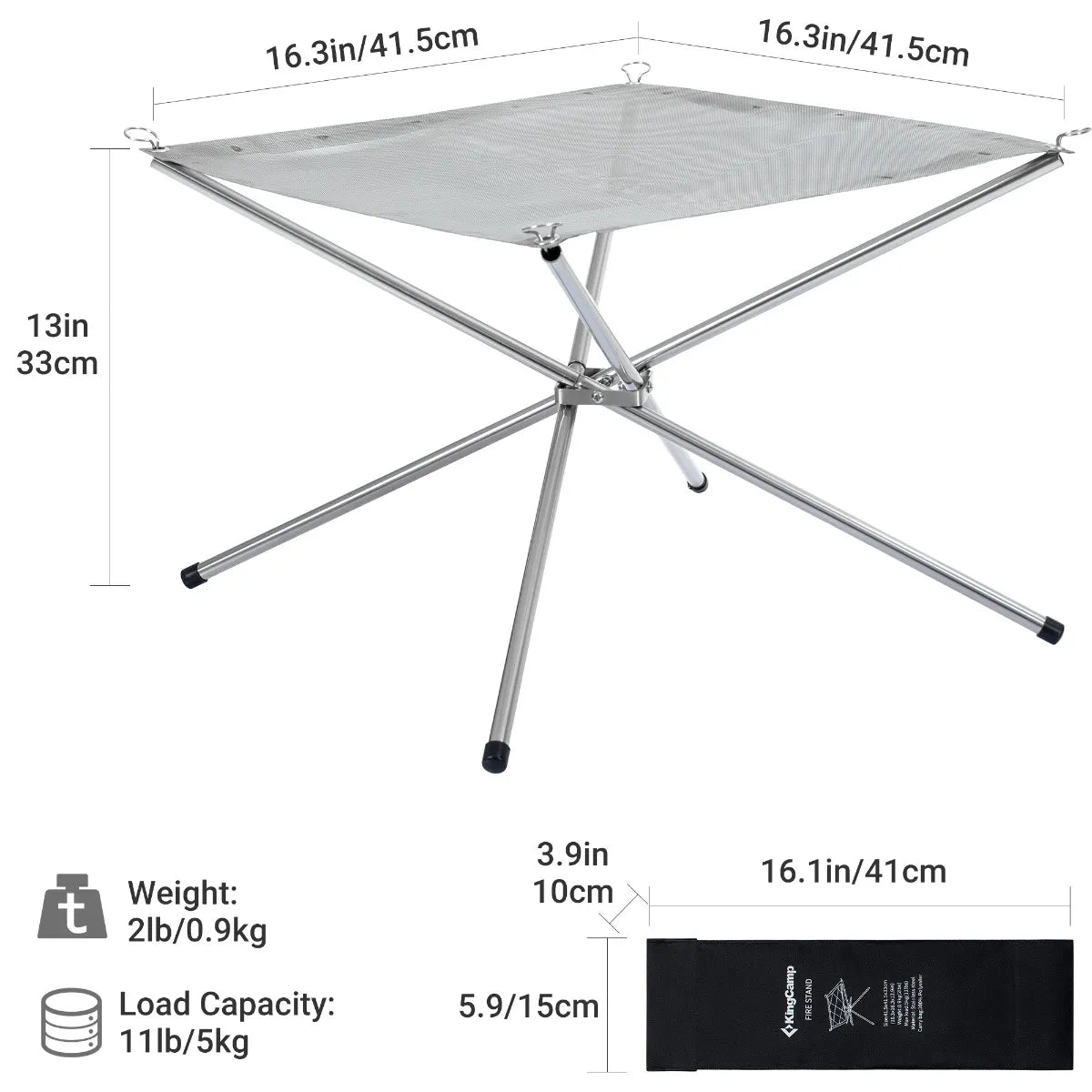 kingcamp-fire-stand-stainless-steel-bonfire-rack image 6
